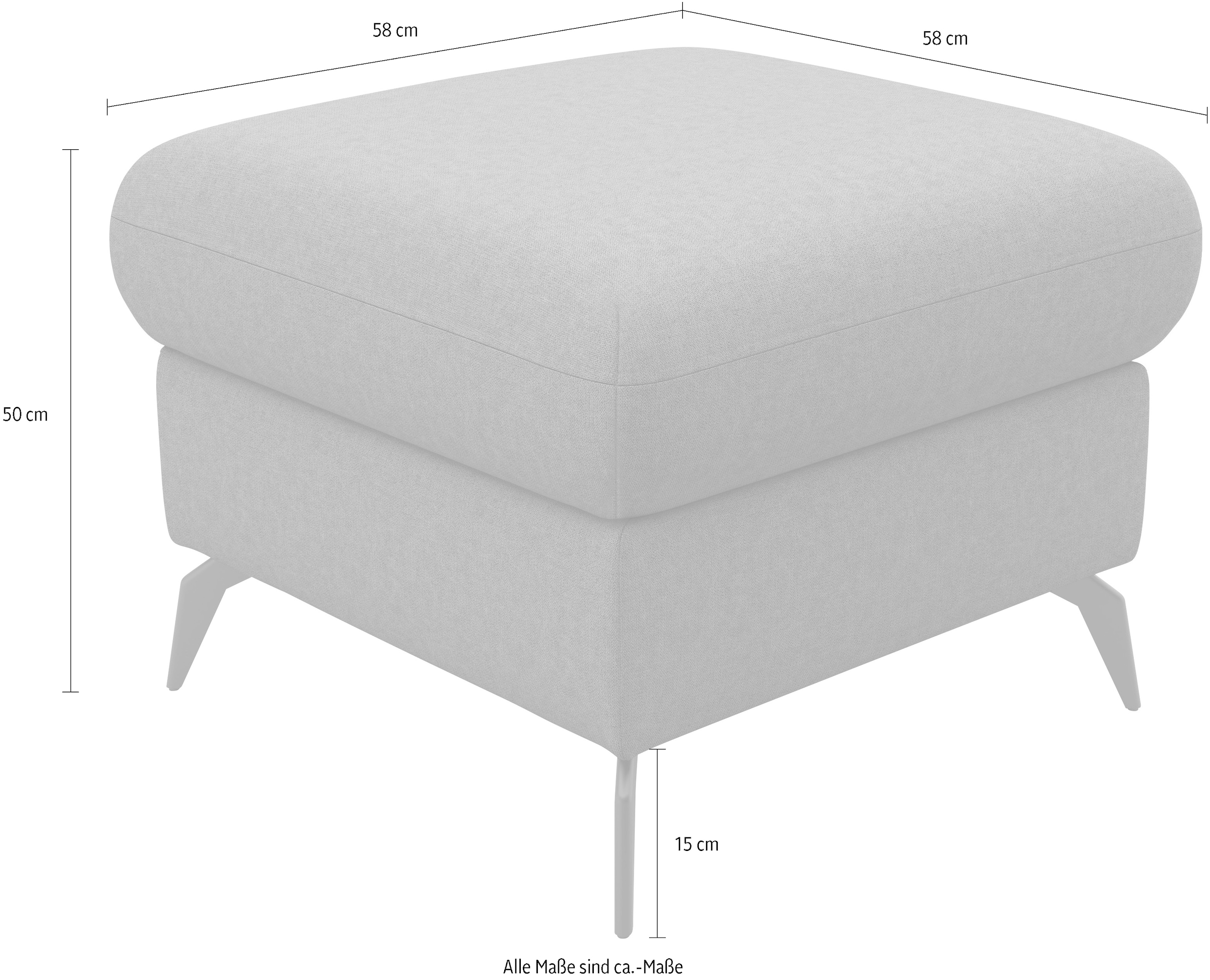 Home affaire Polsterhocker »Rochelle«, (1 St.), moderne 15 cm Metallfüsse
