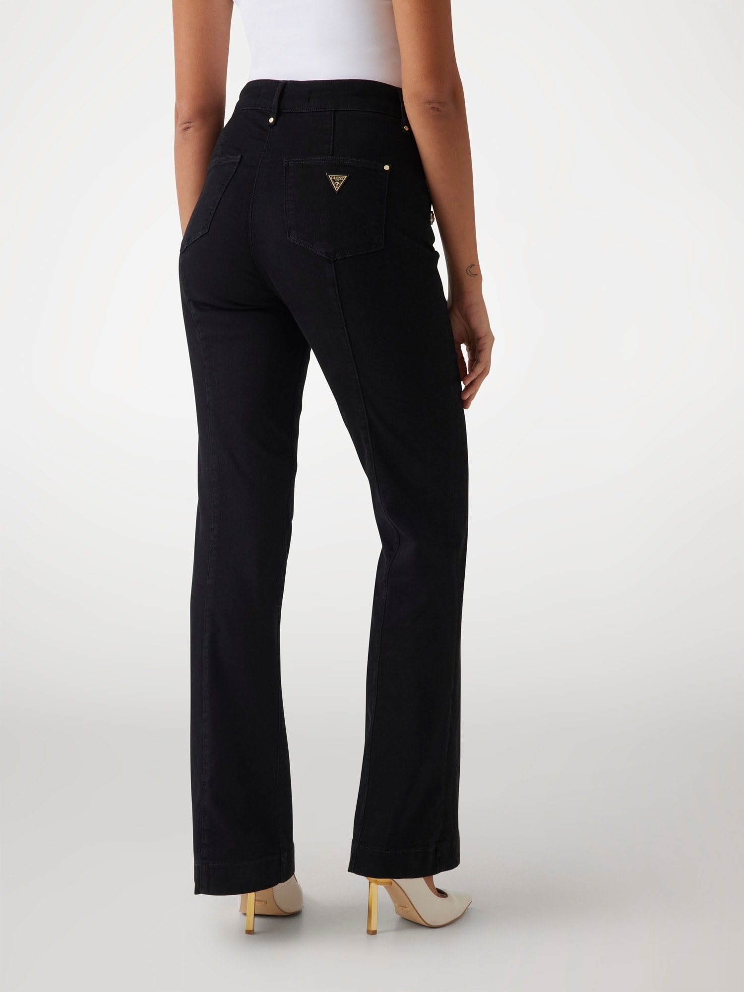 Guess High-waist-Jeans »NEW FAYE PANT« Stretch-Denim mit Knopfleiste