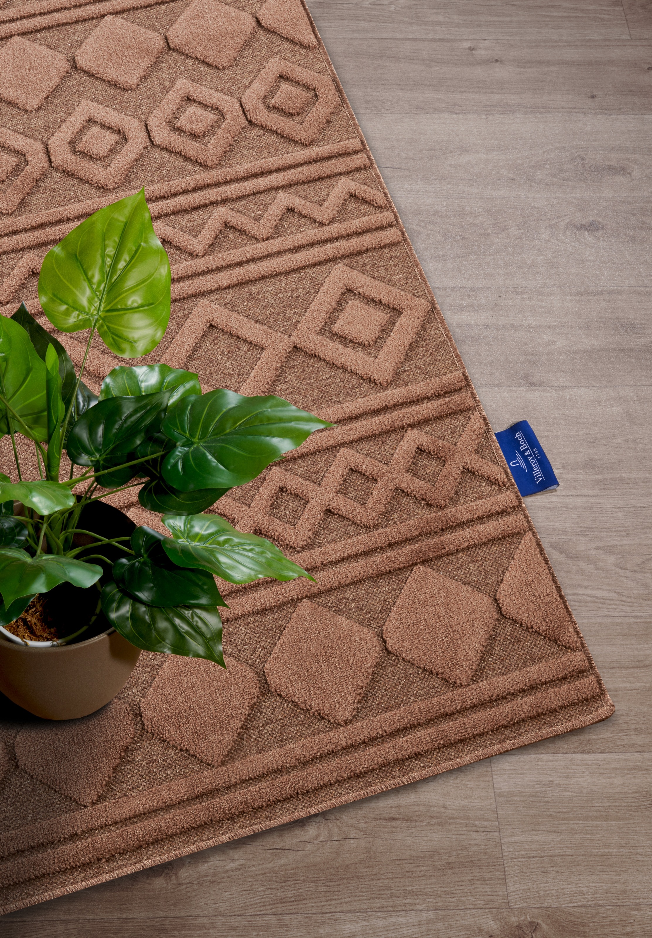 Villeroy & Boch Teppich »Catherine« rechteckig 5,5 mm Höhe Wohnzimmer, Schlafzimmer, Modern, Hoch-Tief Effekt, Flur