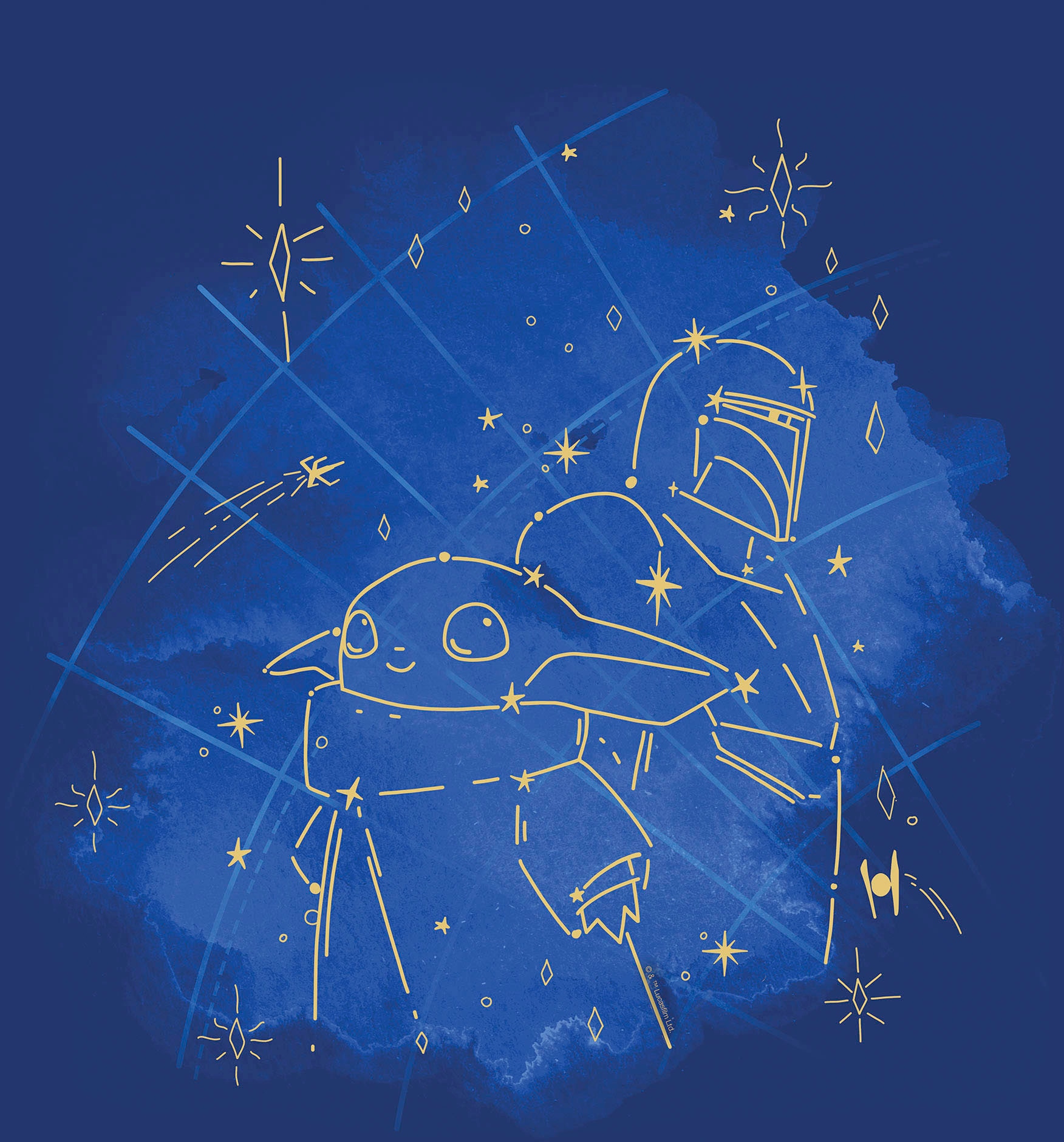 Komar Leinwandbild »The Mandalorian Grogu Constellation - Grösse 40 x 40 cm«, Disney, (1 St., 40 x 40 cm (Breite x Höhe), Keilrahmenbild mit Echtholzrahmen, Kinderzimmer