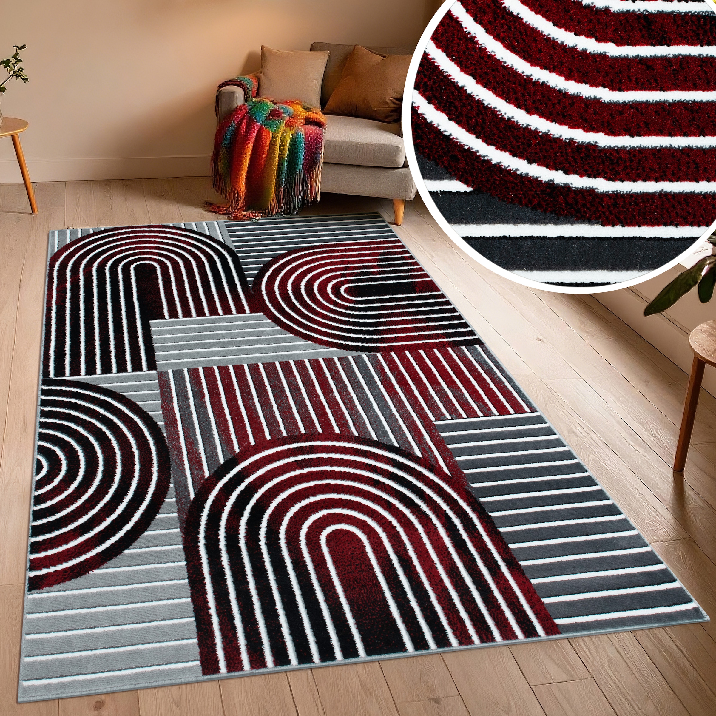 GOODproduct Teppich »Lysandra« rechteckig 8 mm Höhe 3D-Effekt, softer Kurzflor, pflegeleicht, leichter Glanz, Scandi-Look