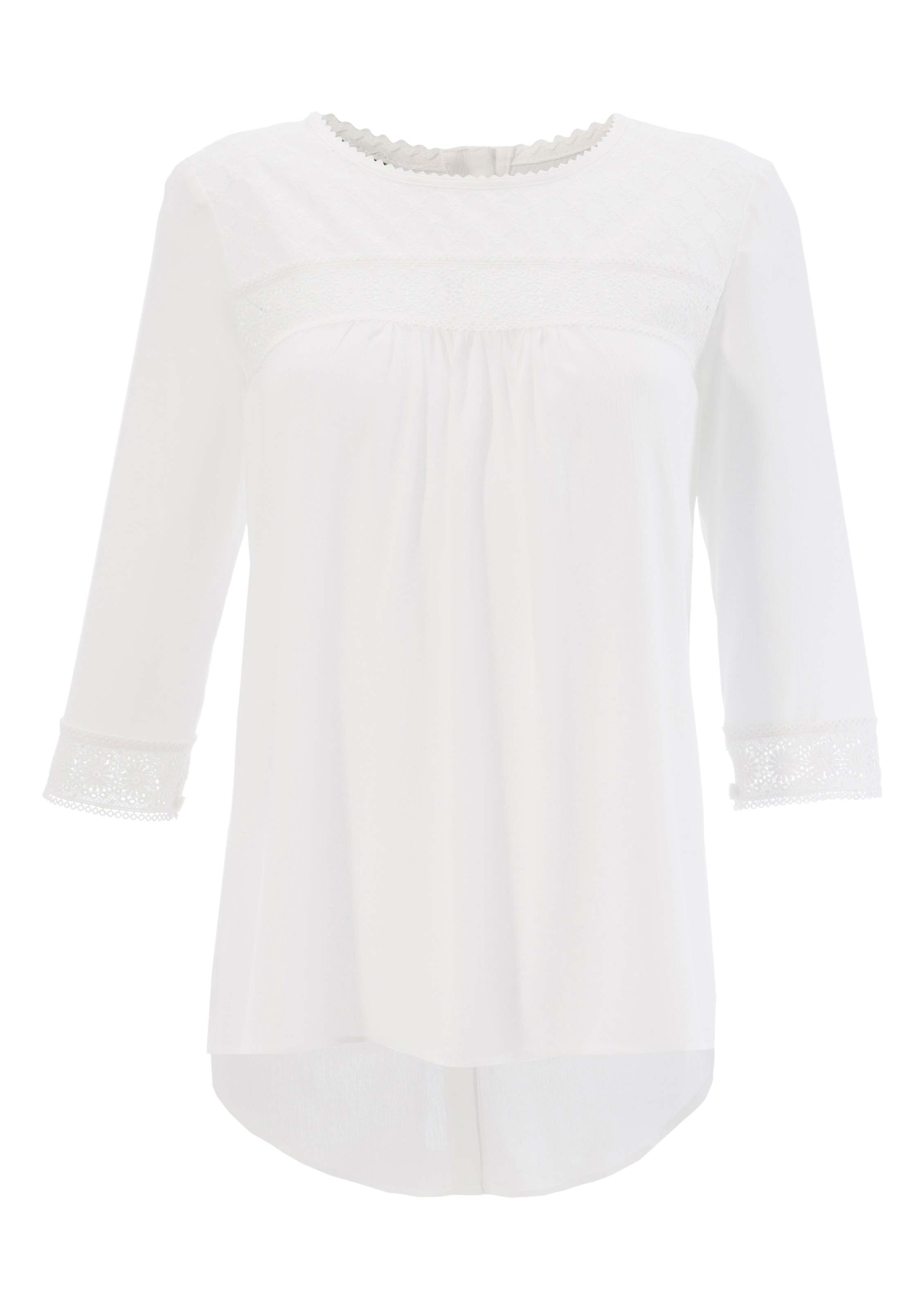Trachtenbluse Damen mit Spitzenbordüre
