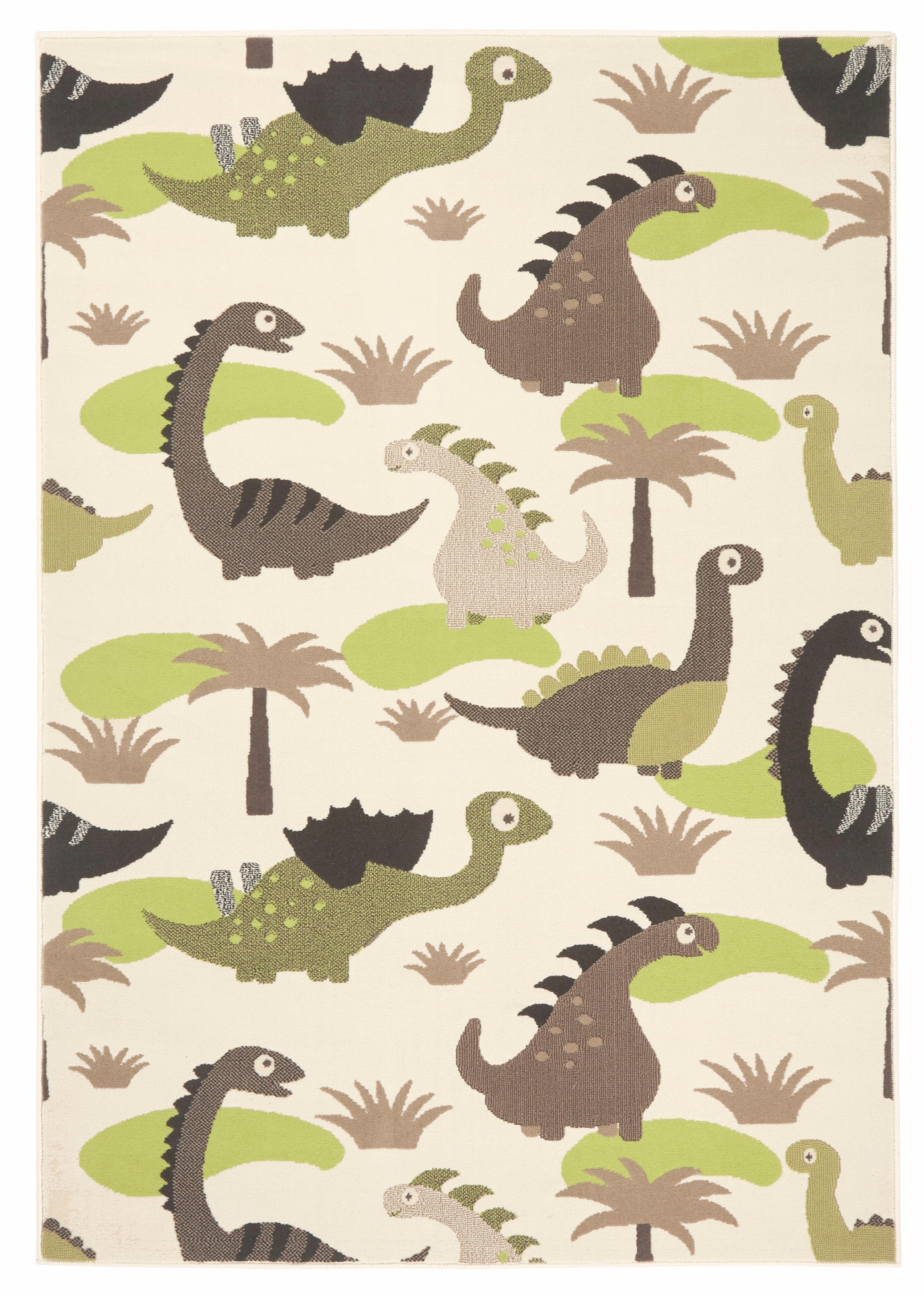 HANSE Home Kinderteppich »Dinosaurier«, rechteckig, 9 mm Höhe, Niedliche Dinos, Kurzflor, Strapazierfähig, Pflegeleicht, Robust
