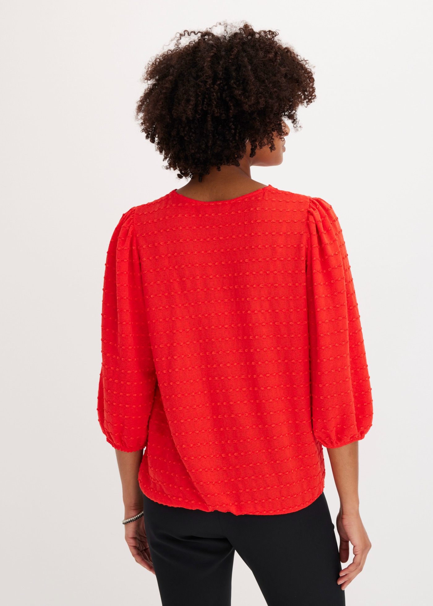 bonprix T-shirt tunique Oversize-Passform, ohne Kragen, aus Polyester, Viskose und Elasthan