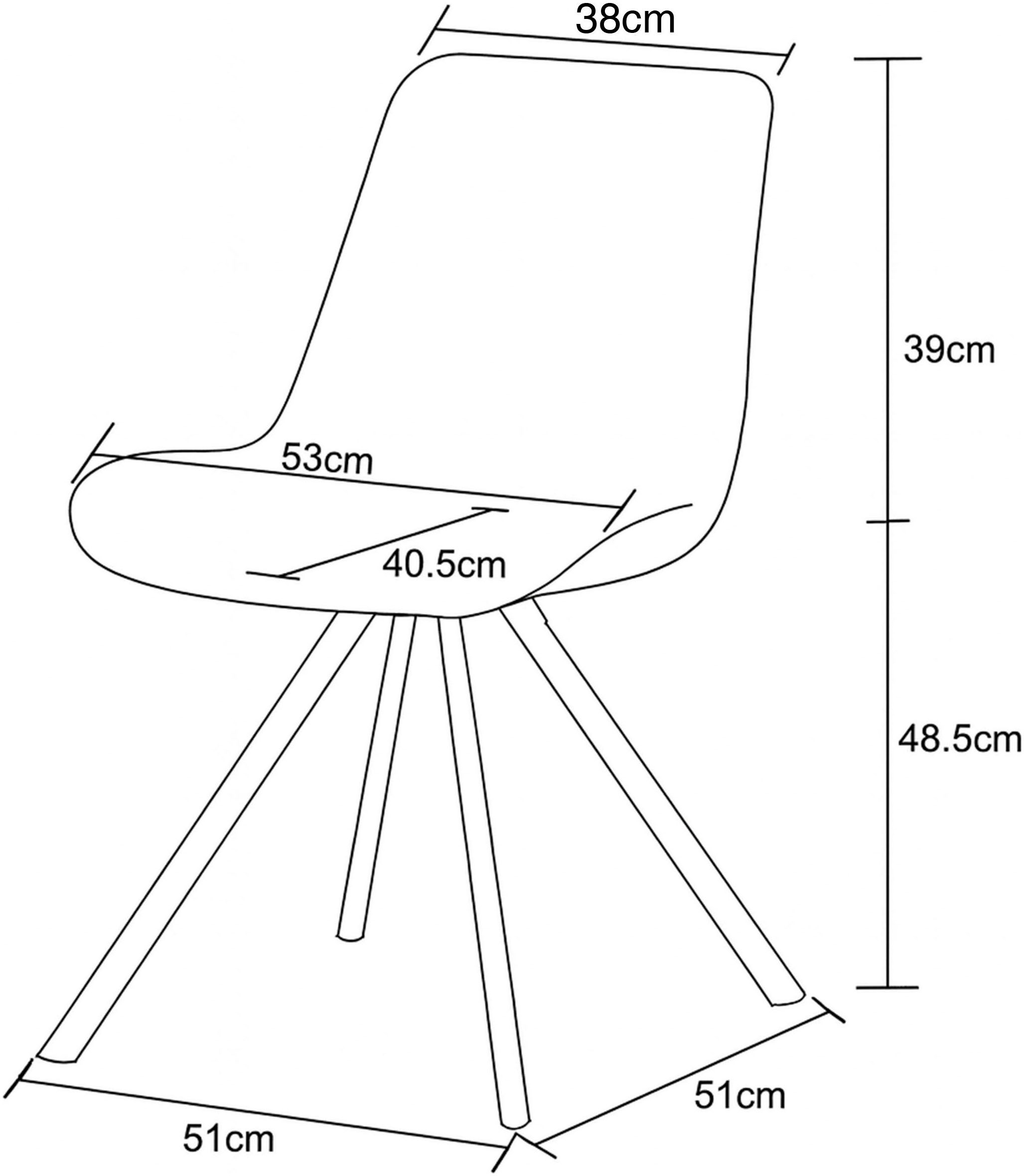 Home affaire Drehstuhl »INUVIK, 2er Set, mit Metallgestell in matt schwarz« (Set) 2 Stk.in verschiedenen Farben, Belsatbarkeit pro Stuhl 120 kg, 360° drehbar