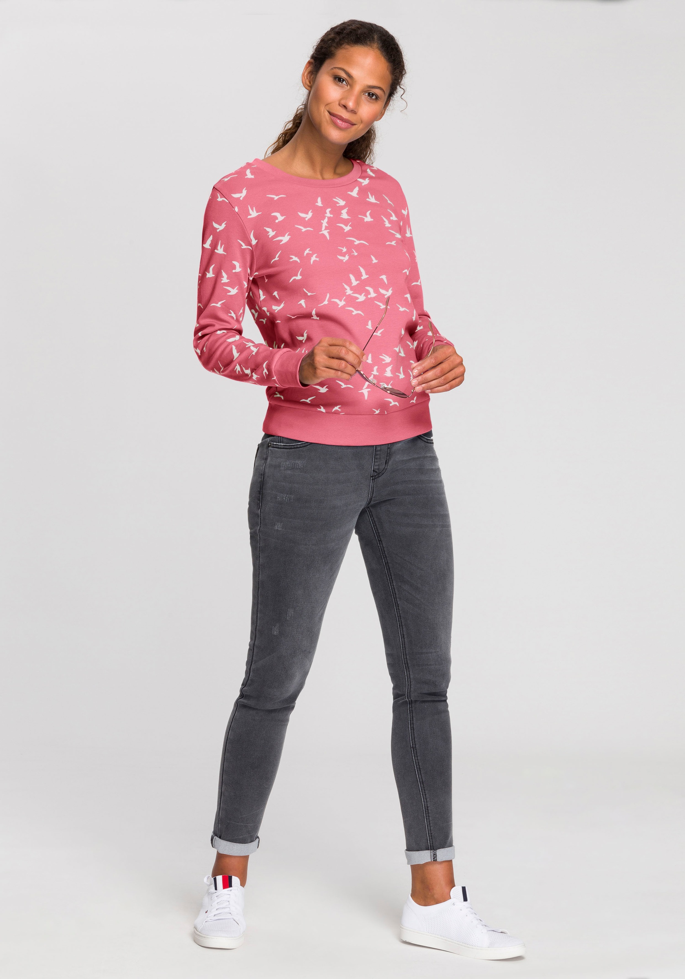 KangaROOS Sweatshirt, mit modischem Minimal-Allover-Print