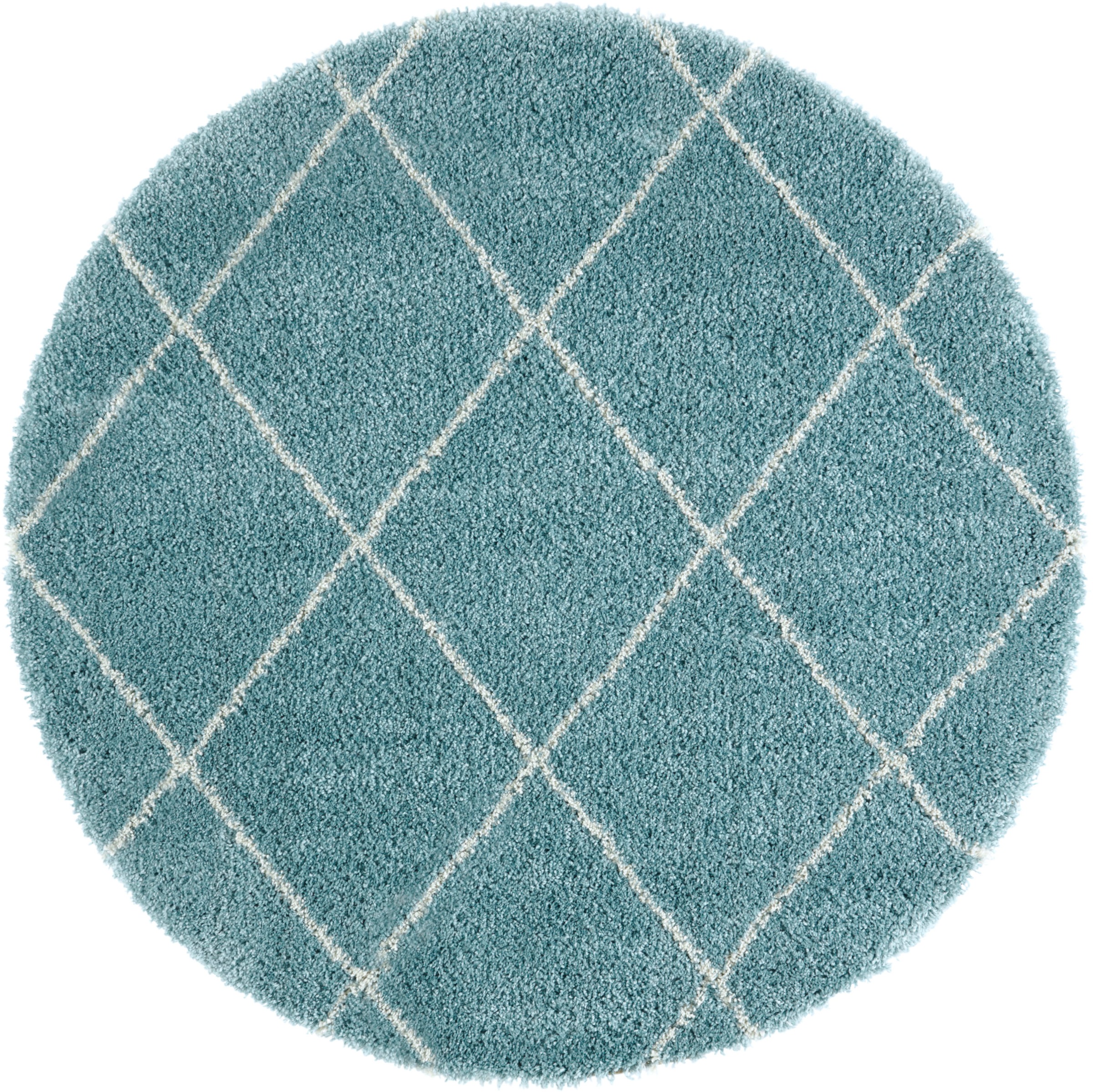 Leonique Hochflor-Teppich »Belle«, rund, 35 mm Höhe, Rauten-Design, weiche Haptik