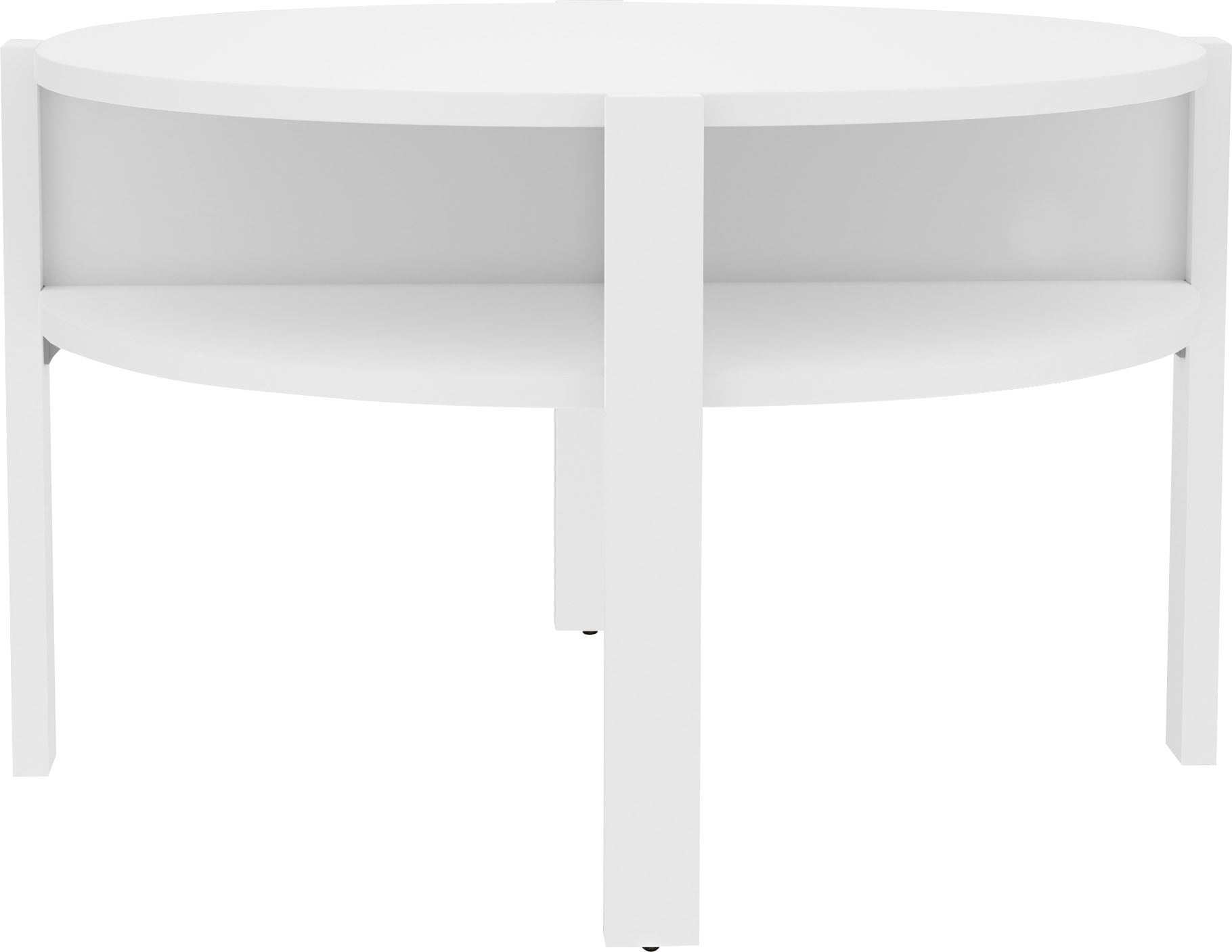 FORTE Beistelltisch »Tobago, runder Couchtisch mit 4 Ablagefächern, B/H/T 74,4/45,5/74,4 cm« Durchmesser ca. 74,5 cm