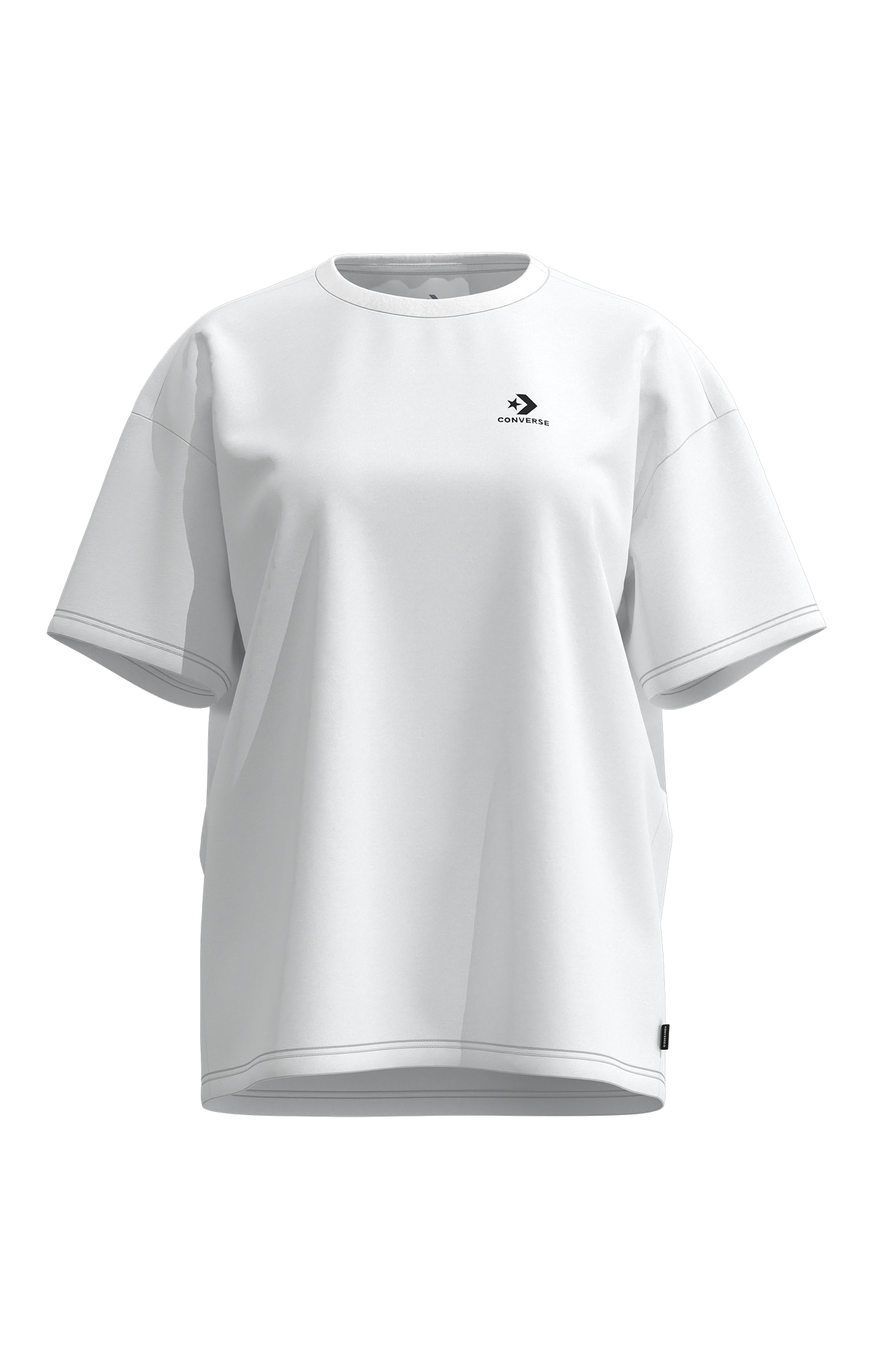 Image of Converse T-Shirt "STAR CHEVRON OVERSIZED TEE" sportlicher Stil, Kurzarm, aus Baumwolle, Rundhalsausschnitt