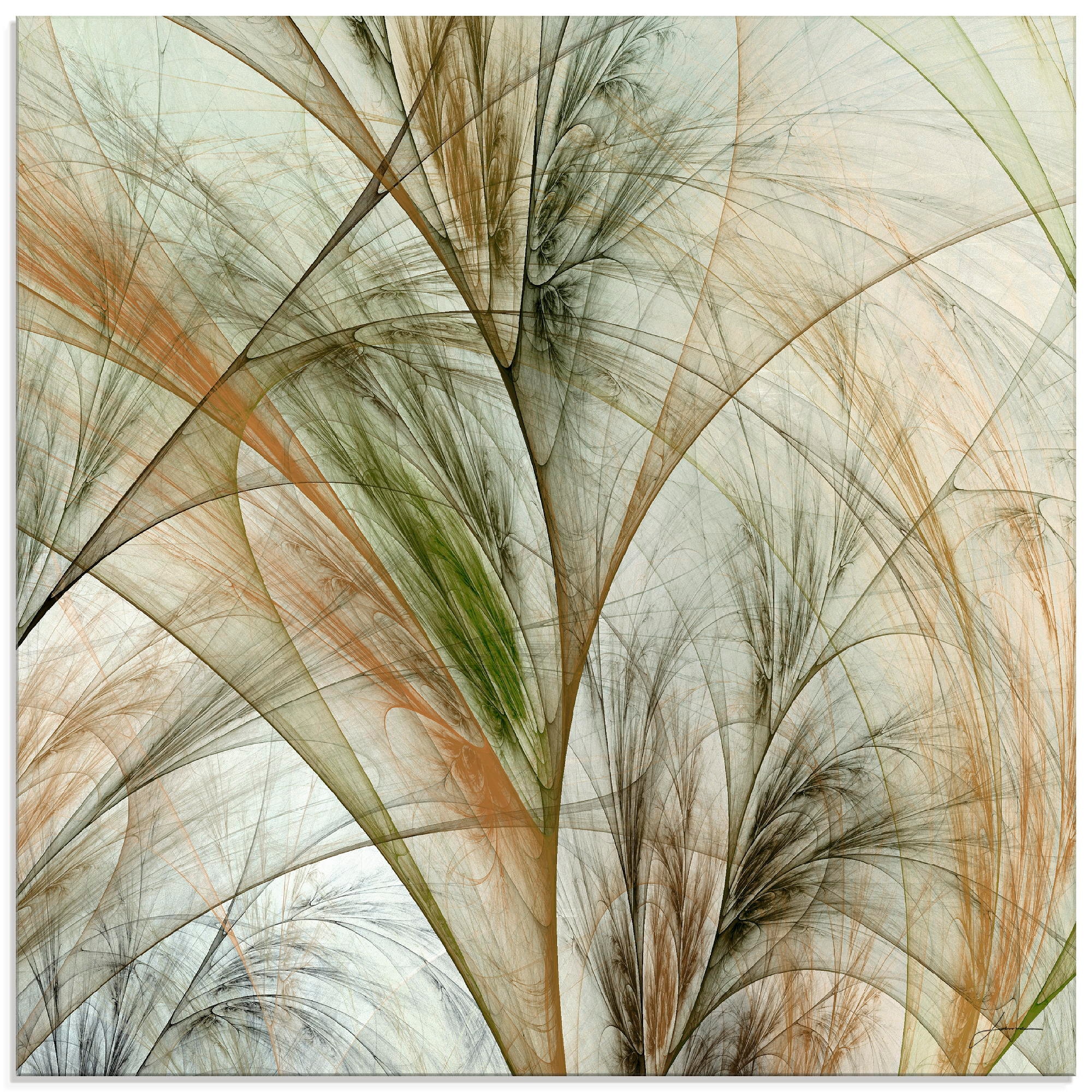Artland Glasbild »Fraktales Gras jetzt kaufen IV«, Grössen Gräser, (1 verschiedenen in St.)