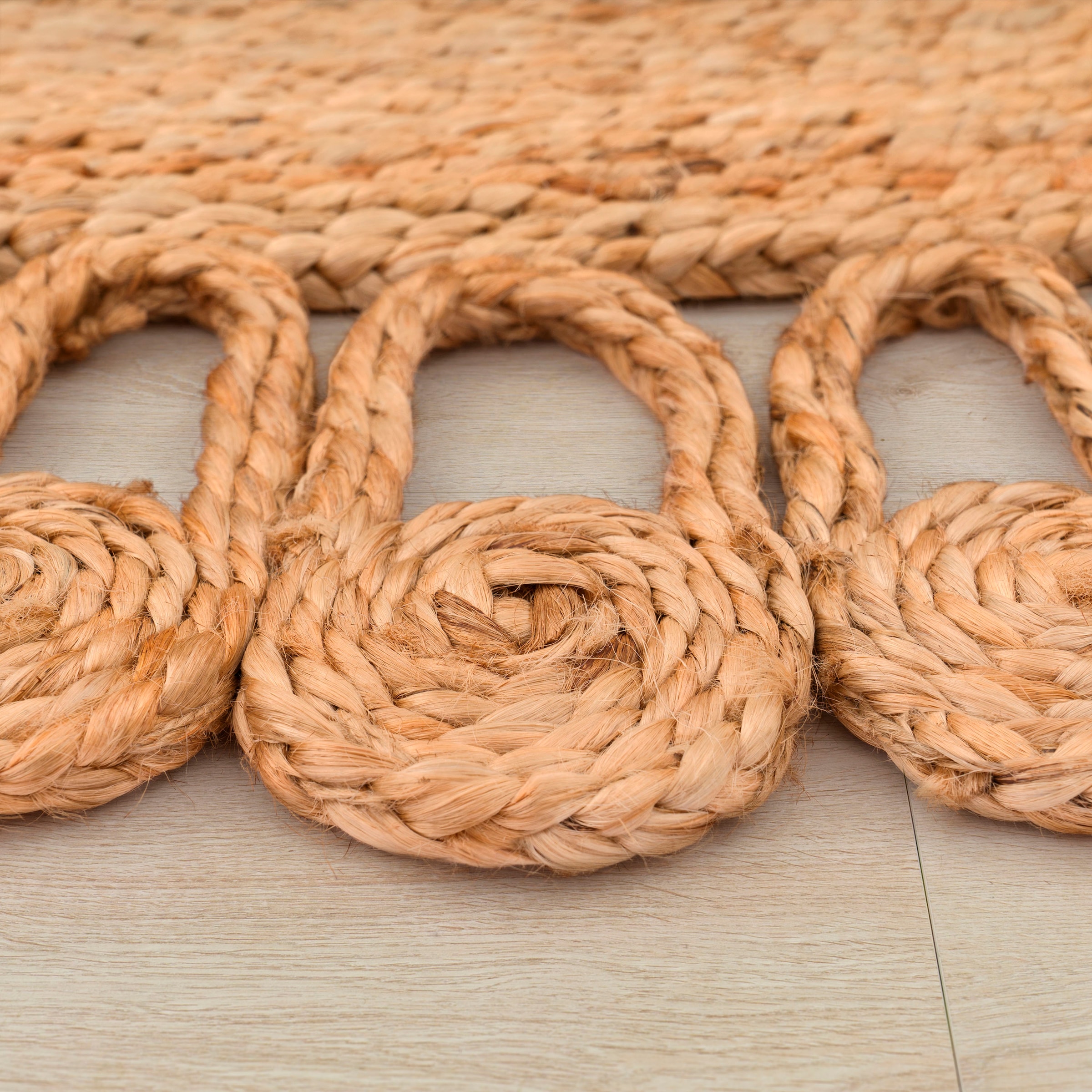 Paco Home Teppich »Viborg 597«, rund, 13 mm Höhe, handgefertigter Natur-Teppich, Jute, Modern, Boho, Ethno