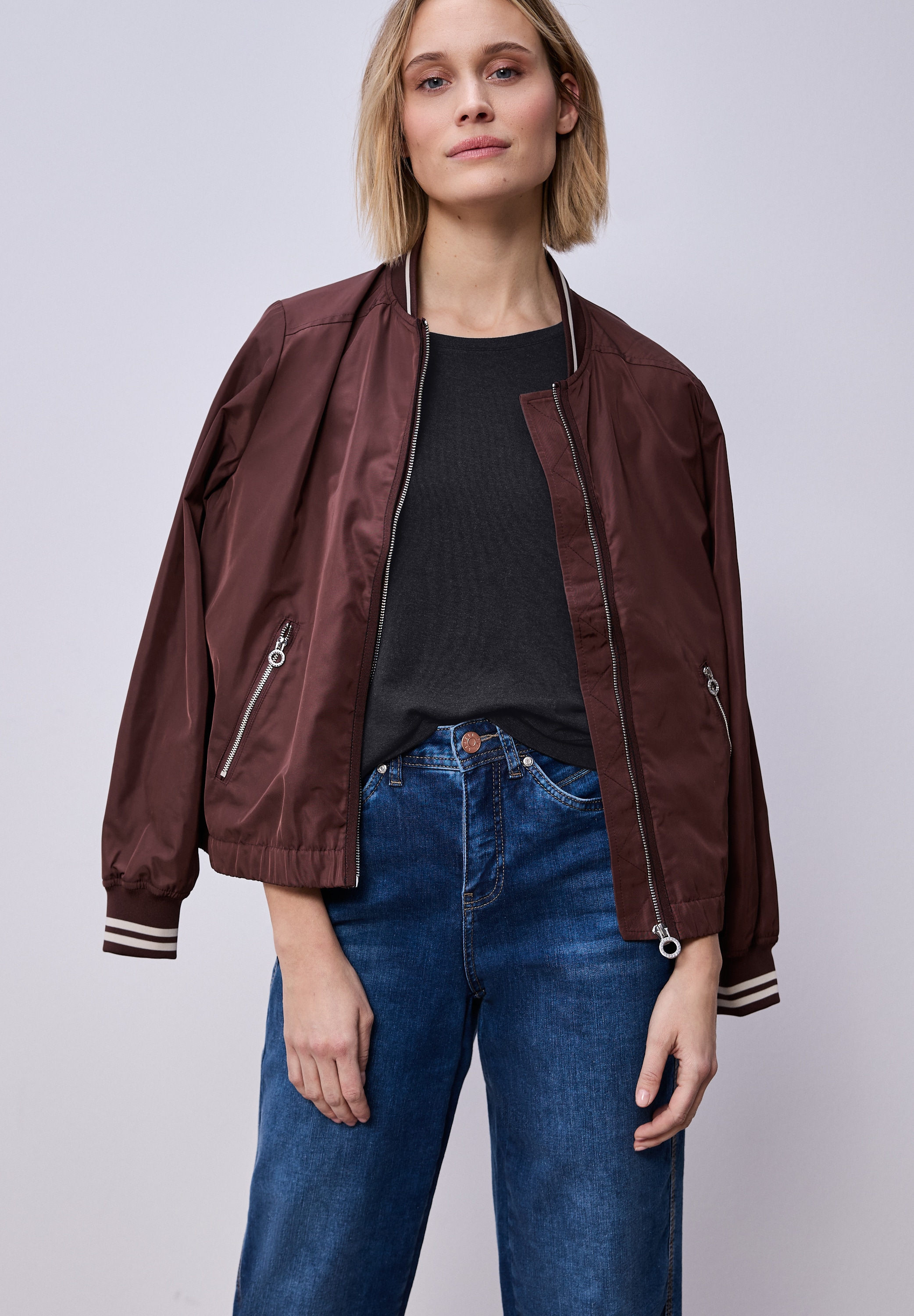 STREET ONE T-shirt à manches 3/4 im Melange-Look
