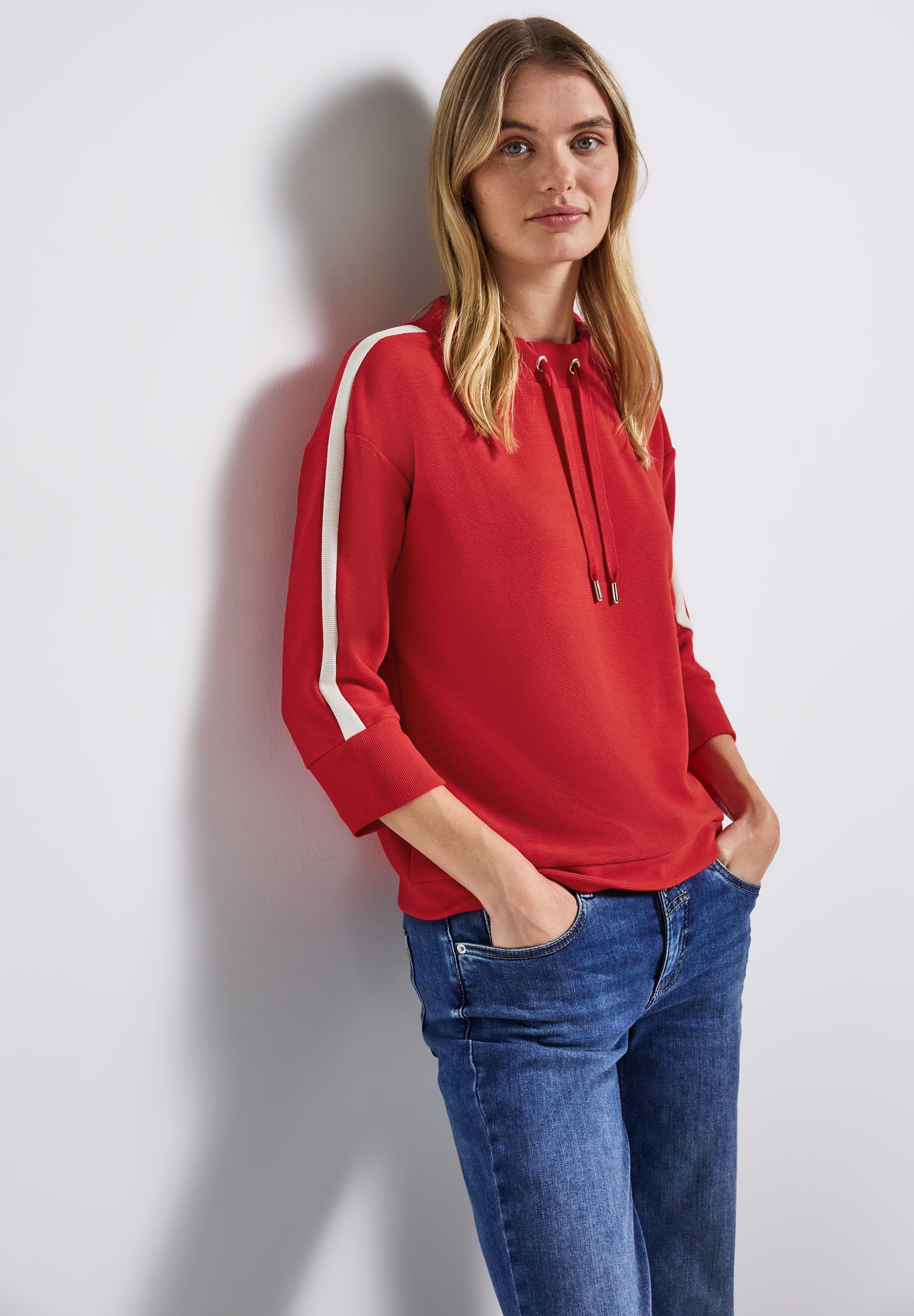 STREET ONE Kapuzensweatshirt , Ottoman Shirt mit Tape
