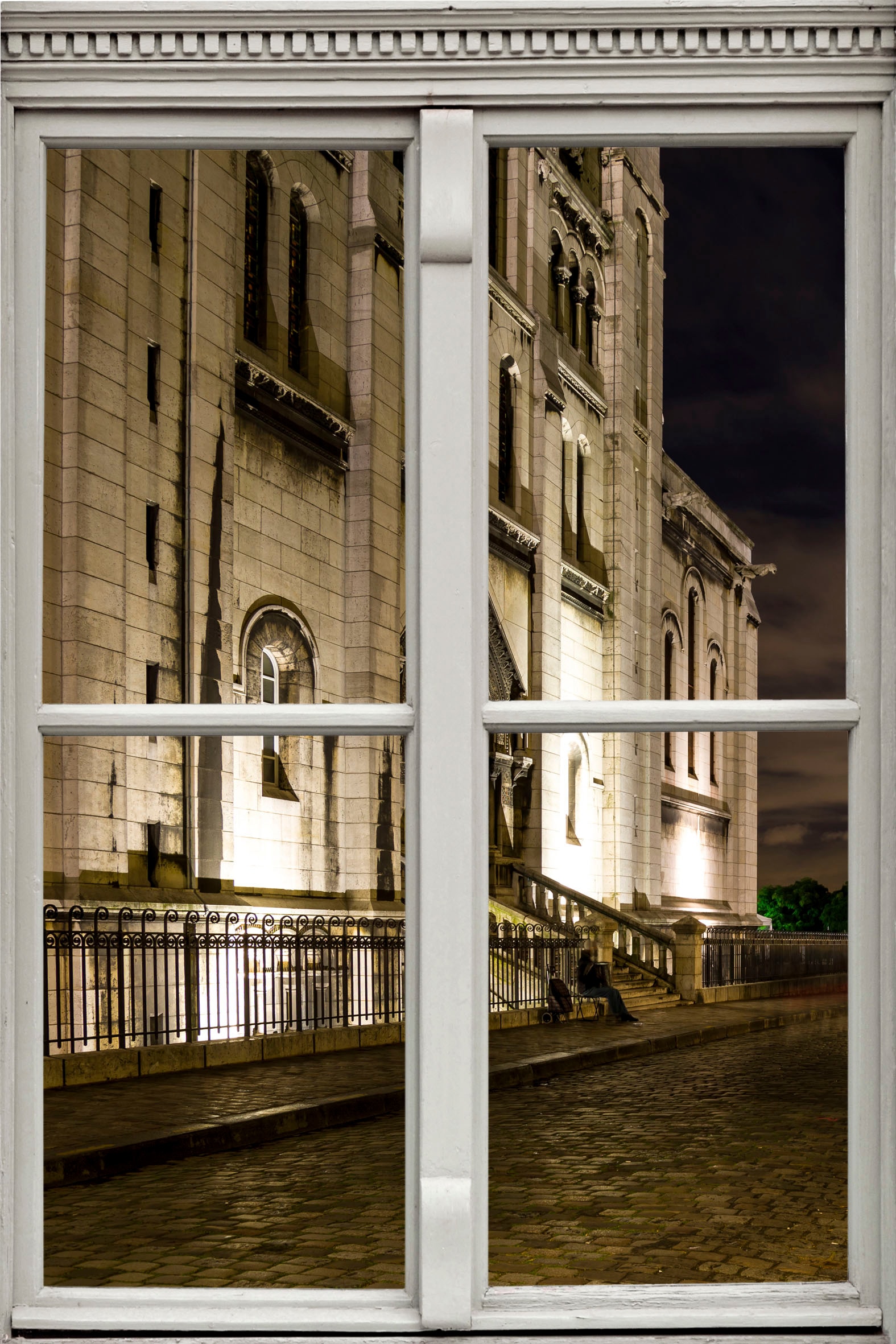 queence Autocollants muraux »Haus« Wandsticker, Wandbild, selbstklebend, 3D, Fenster