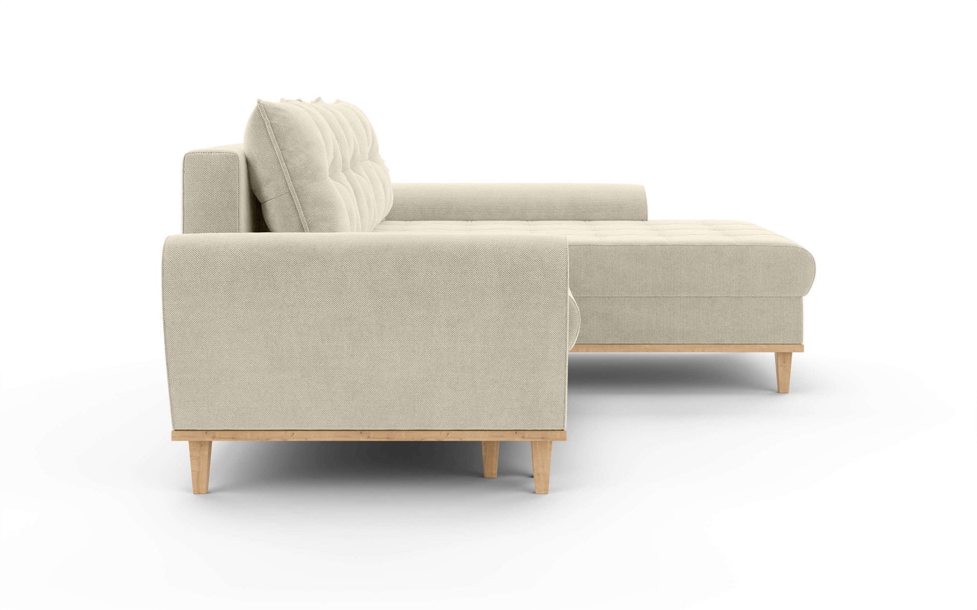 Home affaire Ecksofa »Ahrdorf mit Bettfunktion und Bettkasten, Masse: B/H/T 268/86/175 cm«, L-Form mit 3 Rückenkissen und moderne gerundete Armlehnen