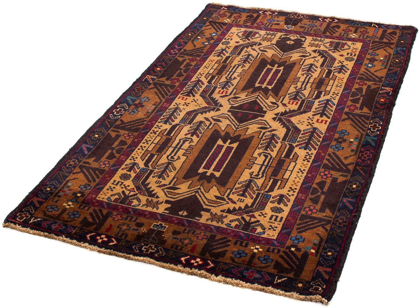 Image of morgenland Orientteppich »Belutsch - 156 x 88 cm - hellbraun«, rechteckig, 8 mm Höhe, Wohnzimmer, Handgeknüpft, Einzelstück mit Zertifikat bei Ackermann Versand Schweiz