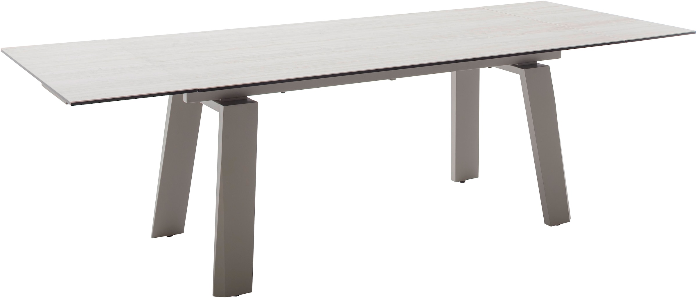 MCA furniture Table de salle à manger »Kalamata« 1 cuis tlg. Auszugstisch, Stirnauszug, Metallgestell, Keramik, Sicherheitsglas