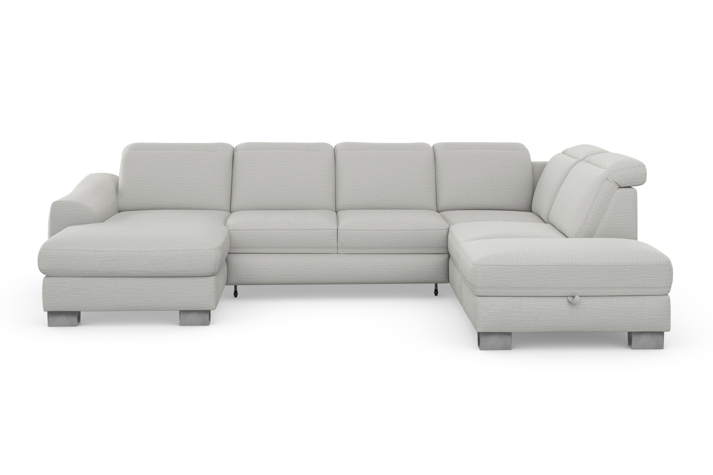 sit&more Wohnlandschaft »Dundee U-Form«, mit Federkern und Edelstahlfüssen, wahlweise mit Kopfteilverstellung