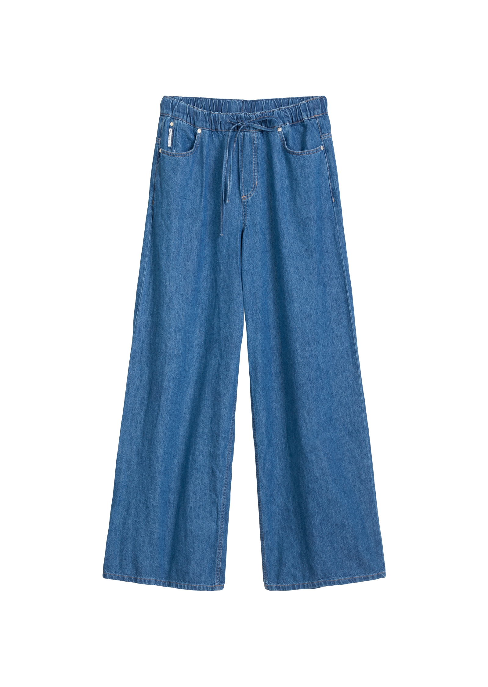 Marc O'Polo DENIM Weite Jeans, High Waist, elastischen Bund mit Tunnelzug, mit Leinenanteil