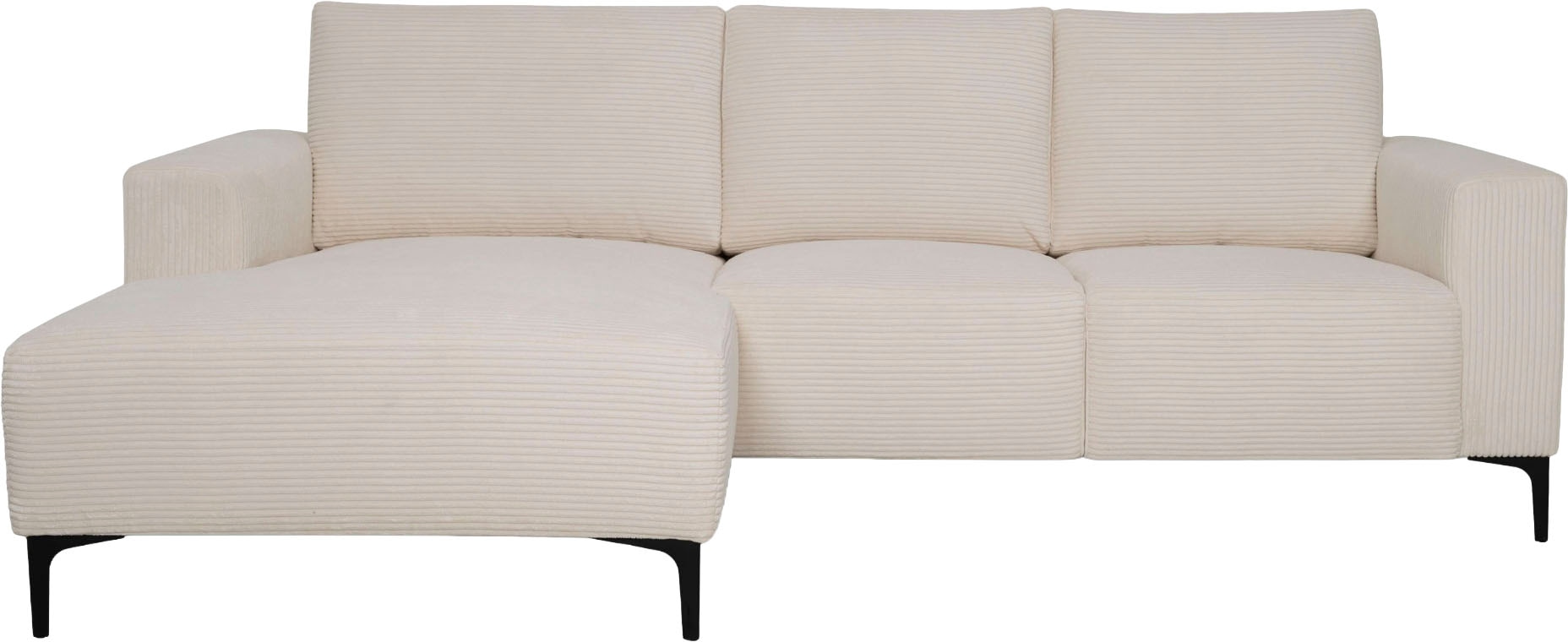 Home affaire Ecksofa »Tournon L-Form, Breite 232 cm, Breitcord« Designsofa im nordischen Stil, Wellenunterfederung, Metallfüsse