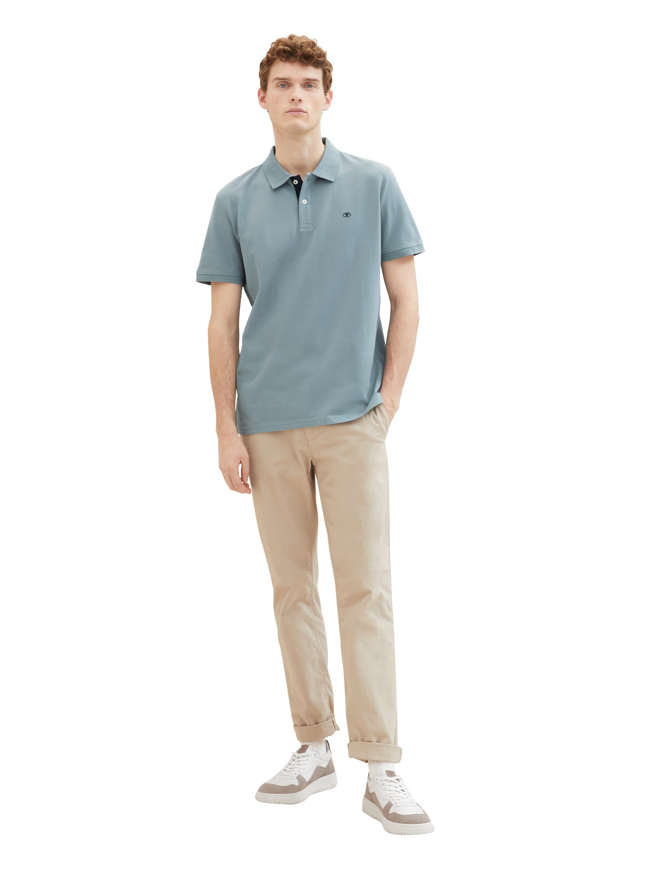 TOM TAILOR Polo mit Knopfleiste und Logo