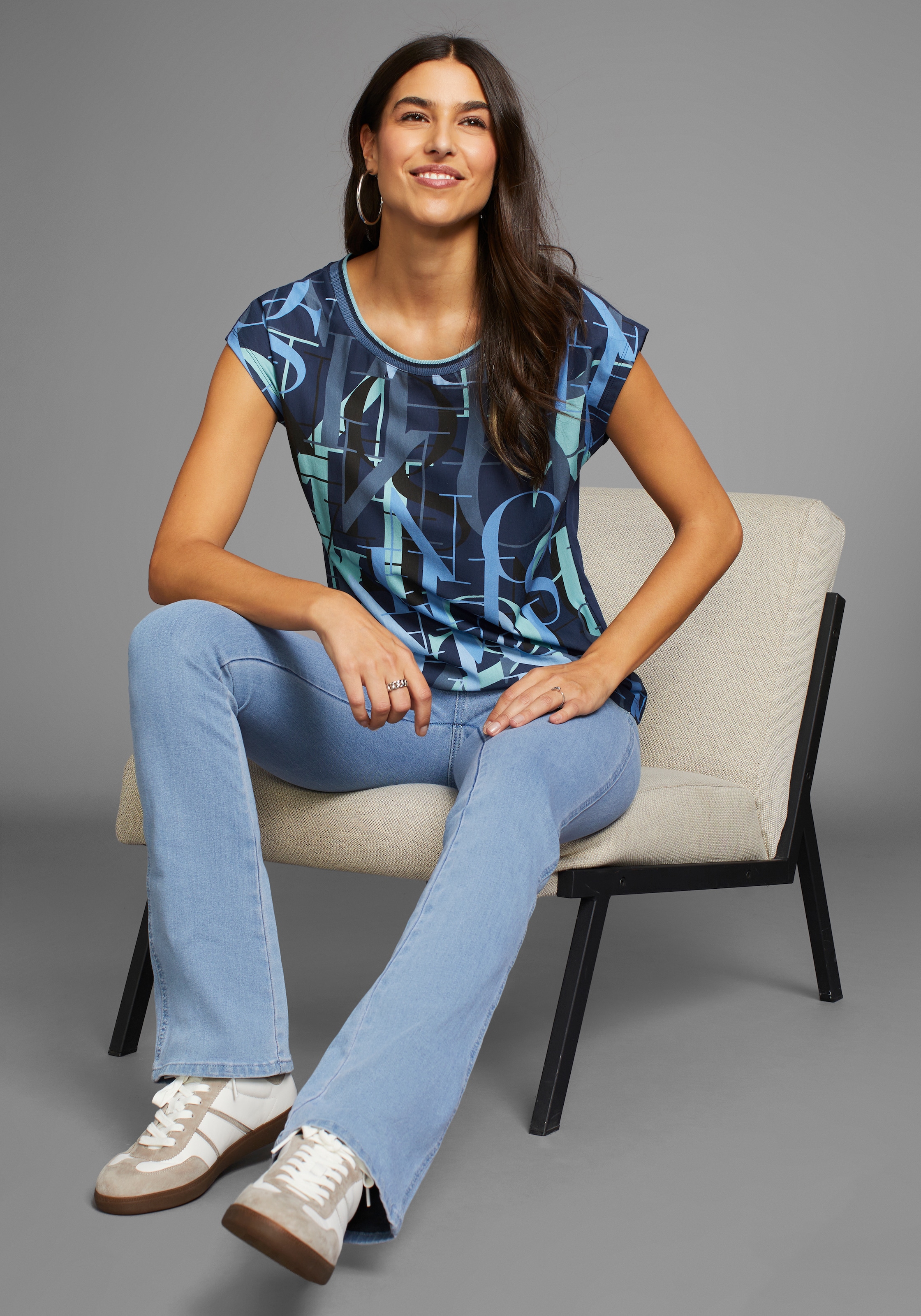 Laura Scott Kurzarmshirt, mit Allover-Print - NEUE KOLLEKTION