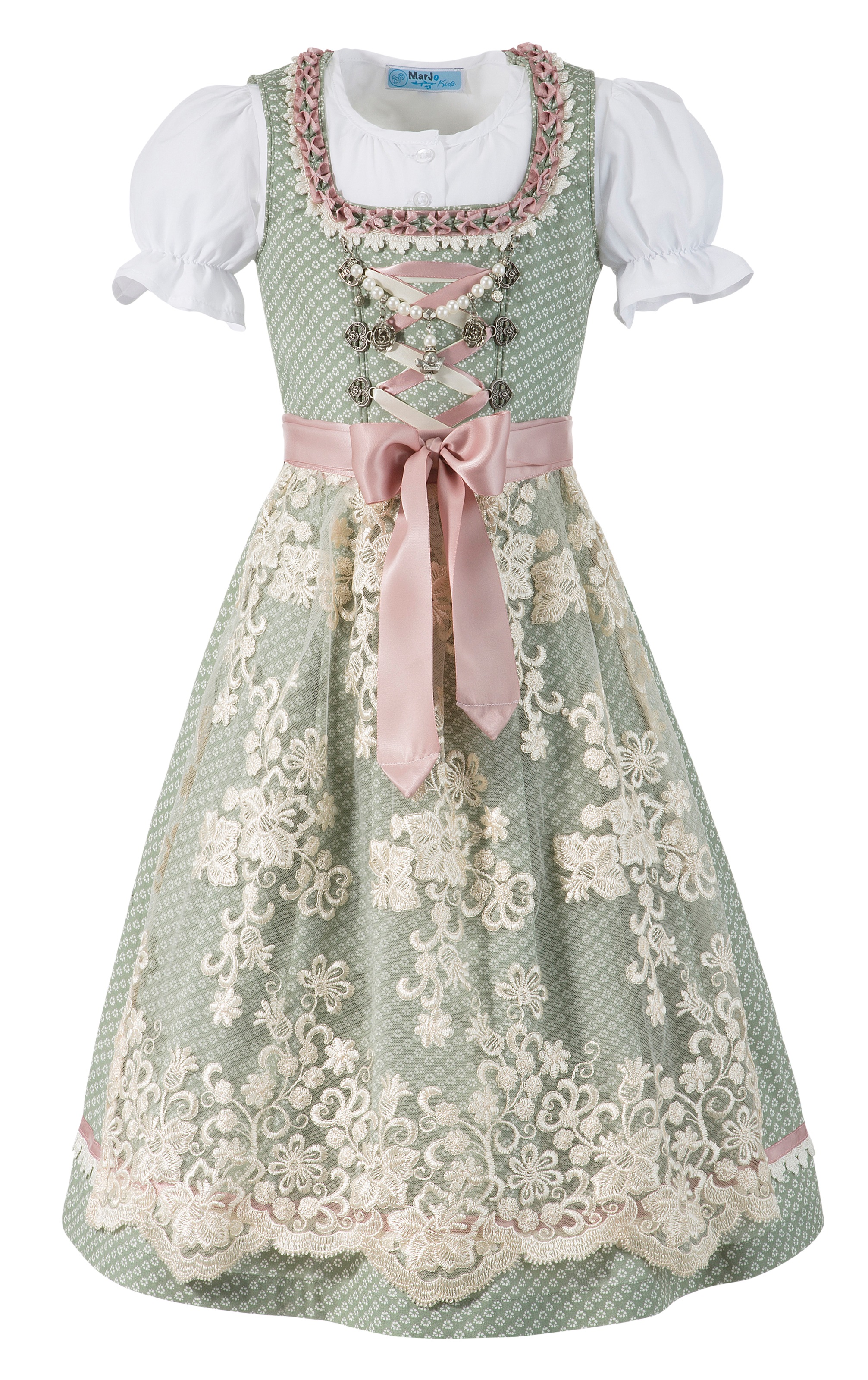 Dirndl 3tlg. Kinder mit abnehmbarem Charivari