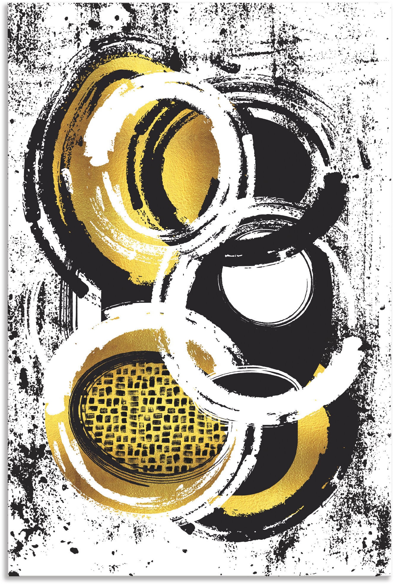 Artland Wandbild »Abstrakte Malerei als kaufen in jetzt 2 Muster, Nr. oder Poster Grössen gold«, versch. (1 Alubild, Leinwandbild, St.), Wandaufkleber