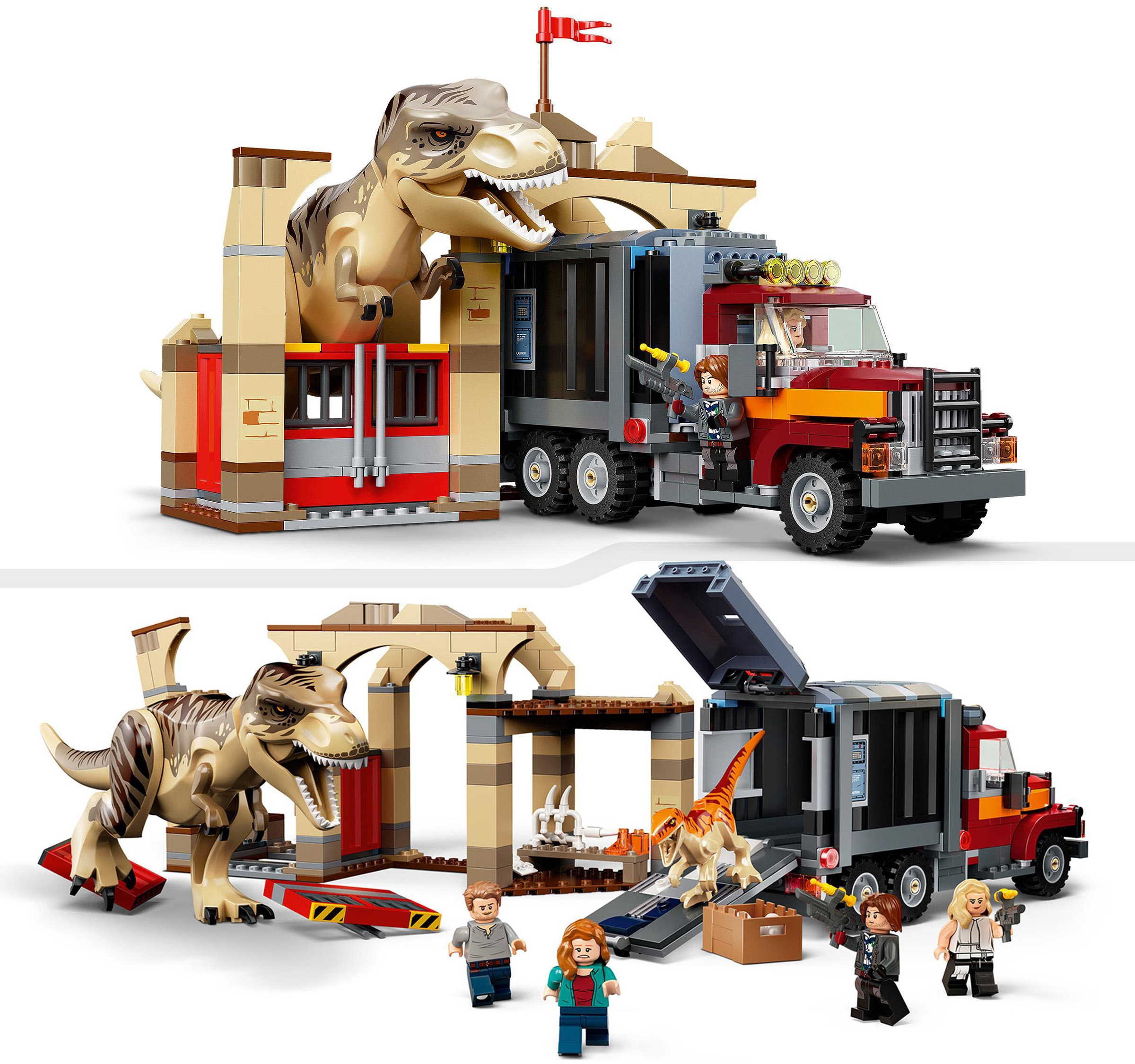 LEGO® Konstruktionsspielsteine »T. Rex & Atrociraptor: Dinosaurier-Ausbruch (76948)«, (466 St.), LEGO® Jurassic World