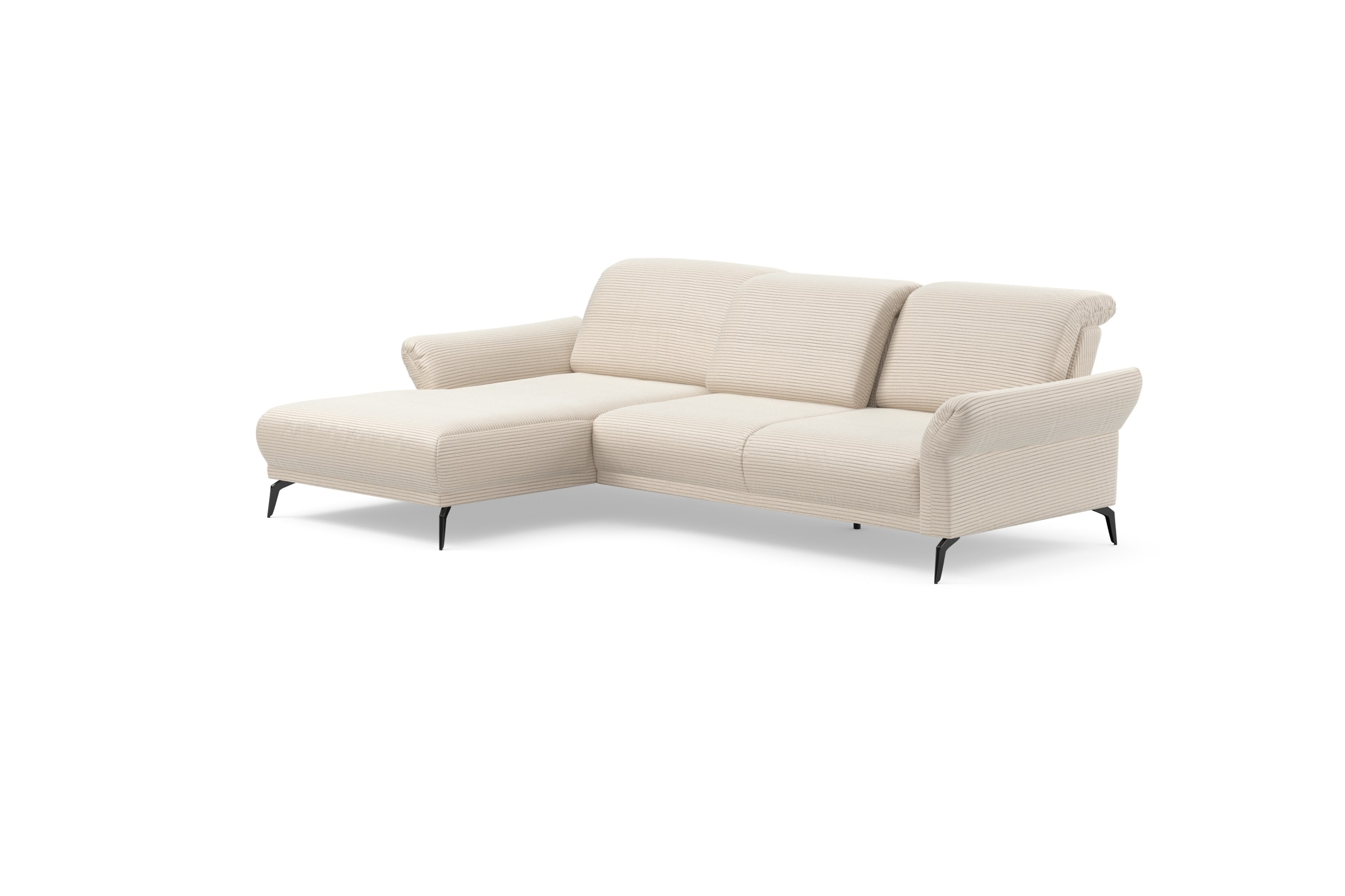 INOSIGN Ecksofa »Coco L-Form«, Sitztiefen-, Arm- und Kopfteilverstellung, Cord-Bezug, Fusshöhe 15 cm