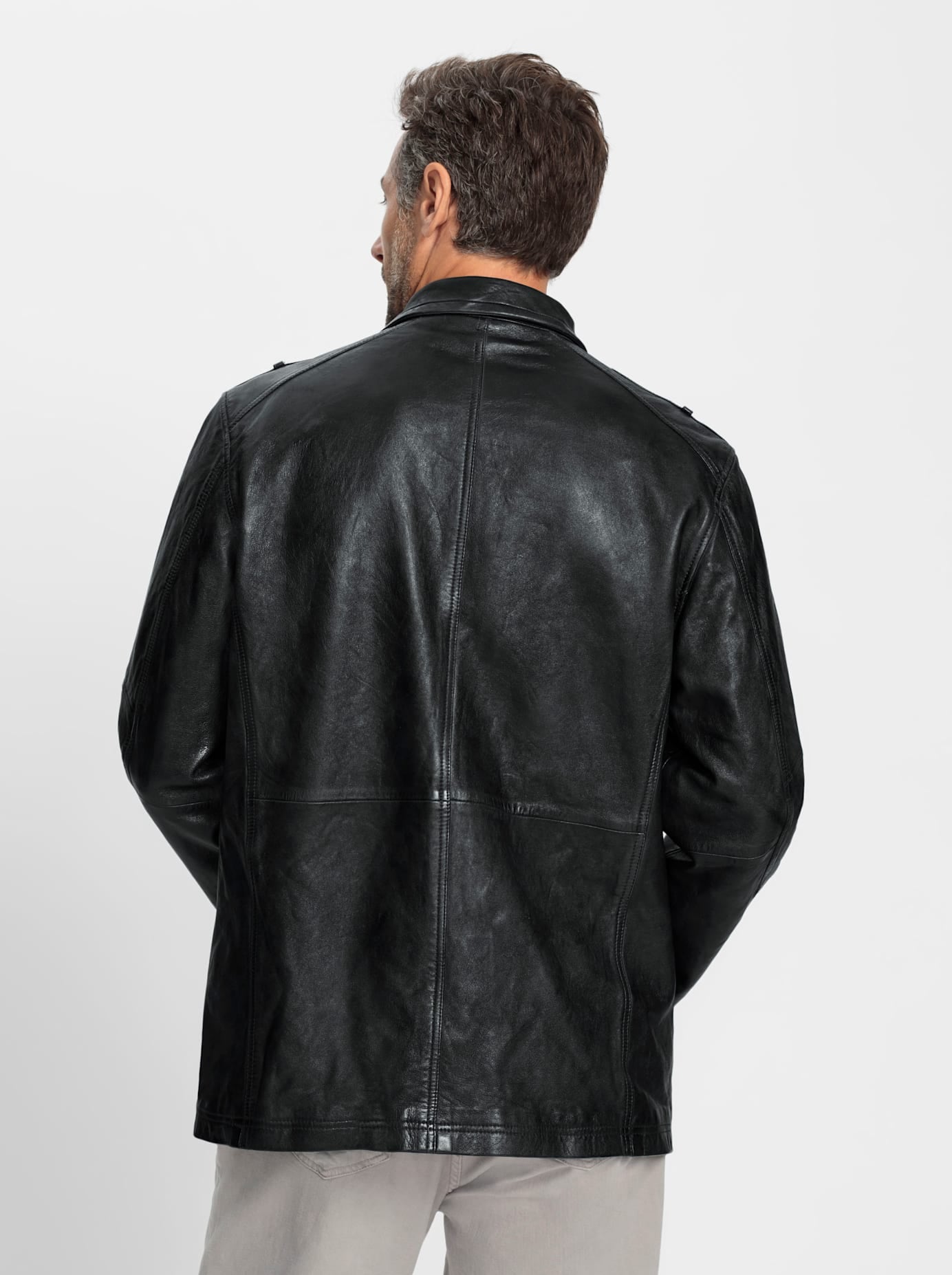 Marco Donati Lederjacke, ohne Kapuze