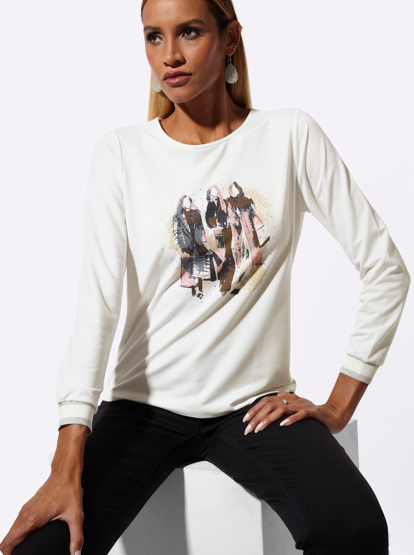 creation L Langarmshirt »Druck-Shirt« 1