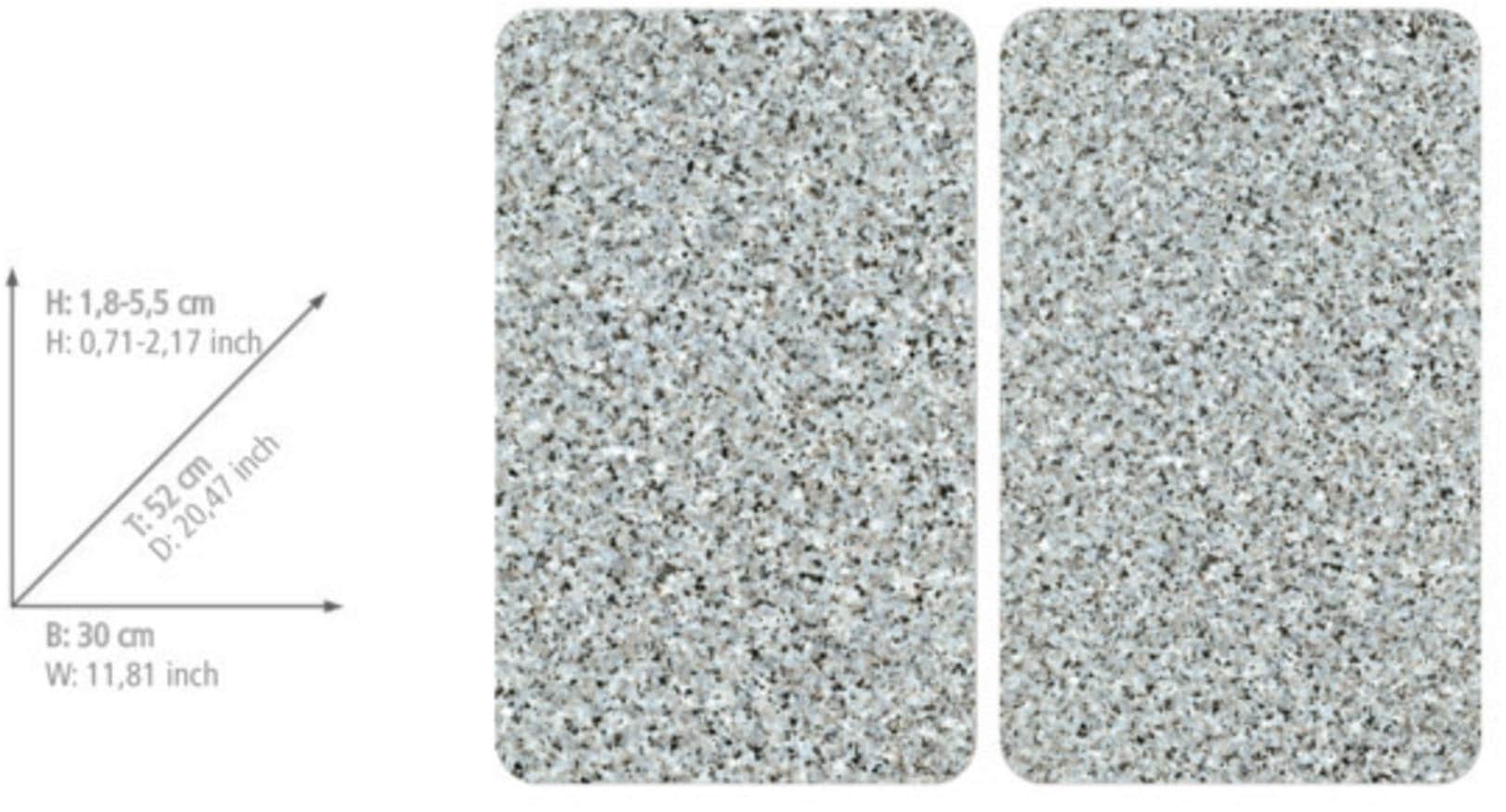 WENKO Herd-Abdeckplatte »Universal Modell Granit«, (Set, 2 tlg.), Herdabdeckung für alle Herdarten, kratzfest, mit rutschfesten Füssen