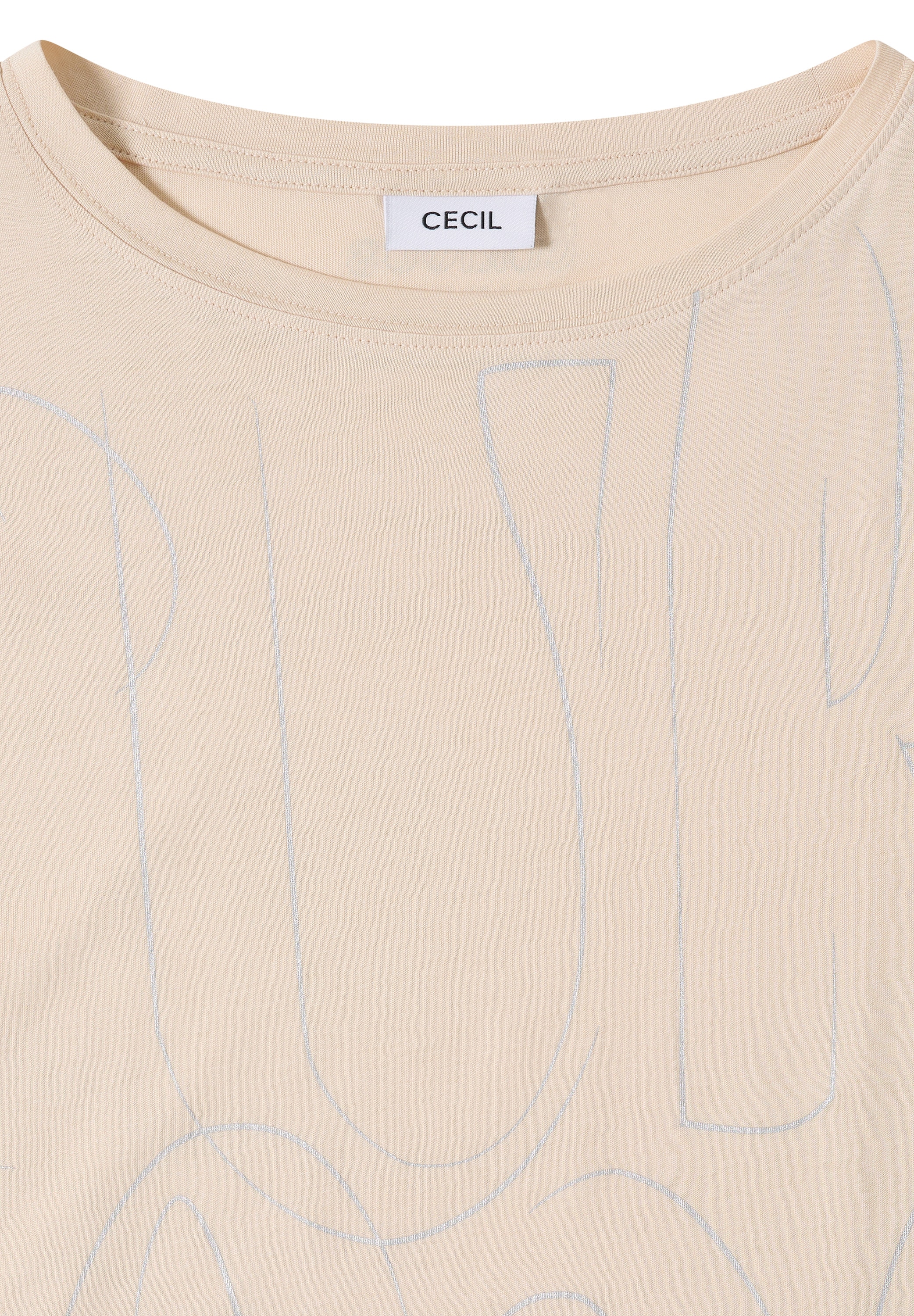 Cecil T-shirt à manches courtes Rundhals mit Folienprint