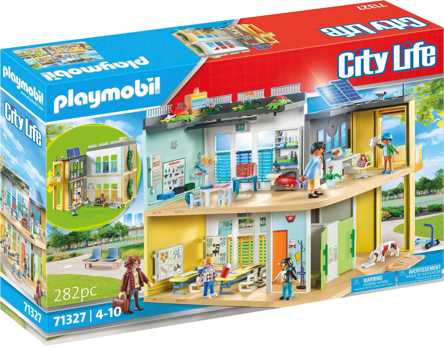 Playmobil® Konstruktions-Spielset »Grosse Schule (71327), City Life«, (282 St.), Made in Germany