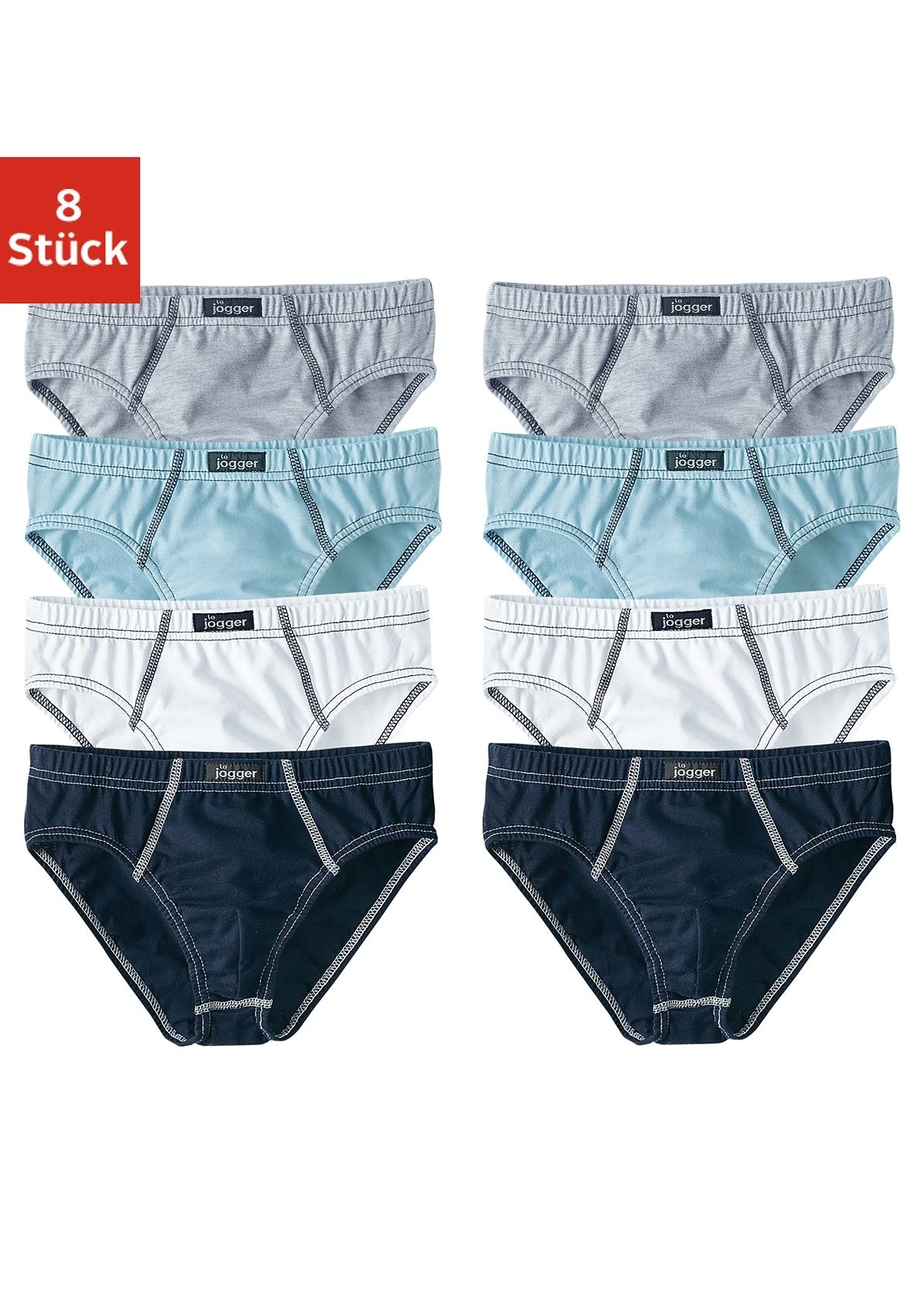 Image of le jogger Slip Packung, 8 Stk. mit sportlichen Nähten