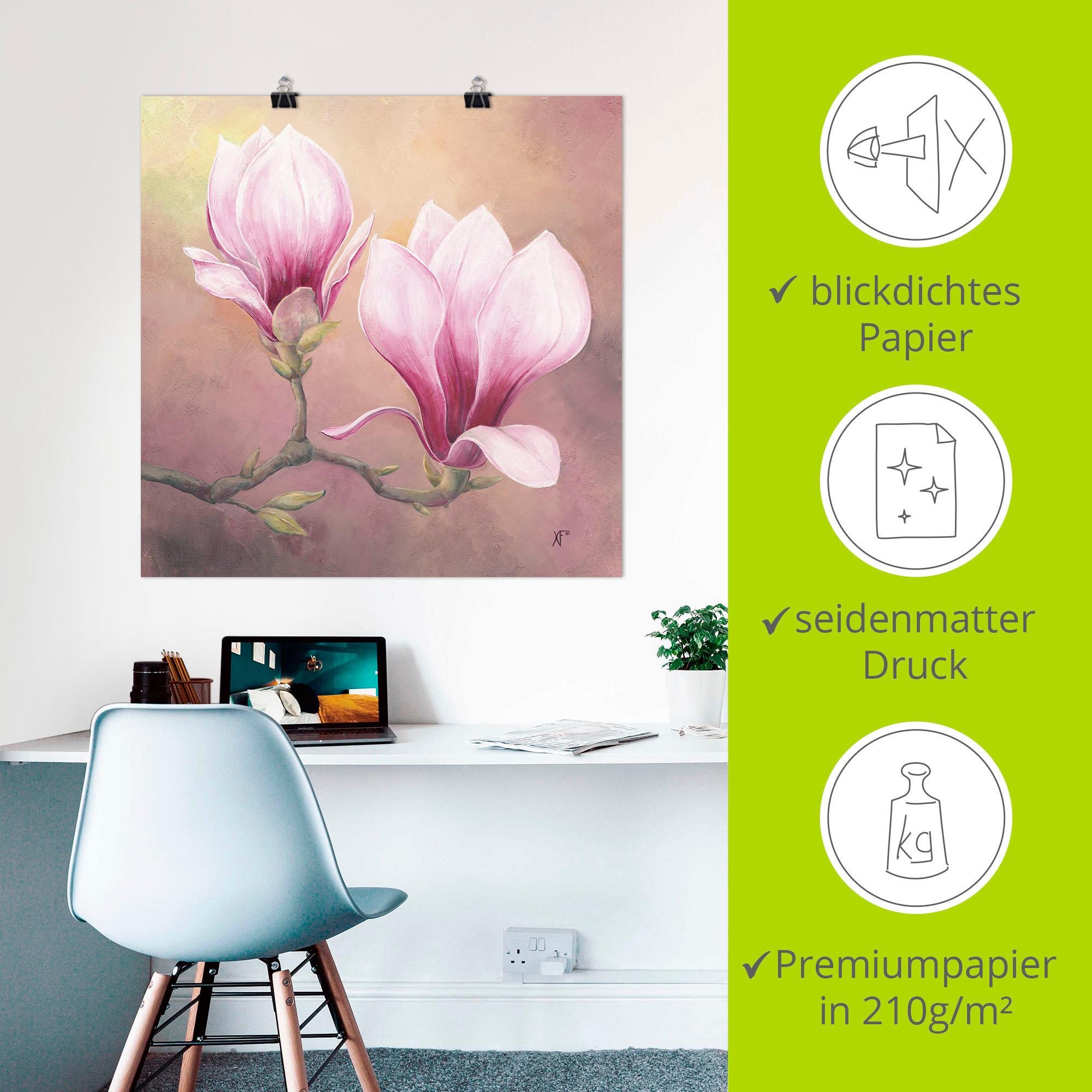 Artland Wandbild »Späte Magnolie«, Blumenbilder, (1 St.), als Alubild, Leinwandbild, Wandaufkleber oder Poster in versch. Grössen