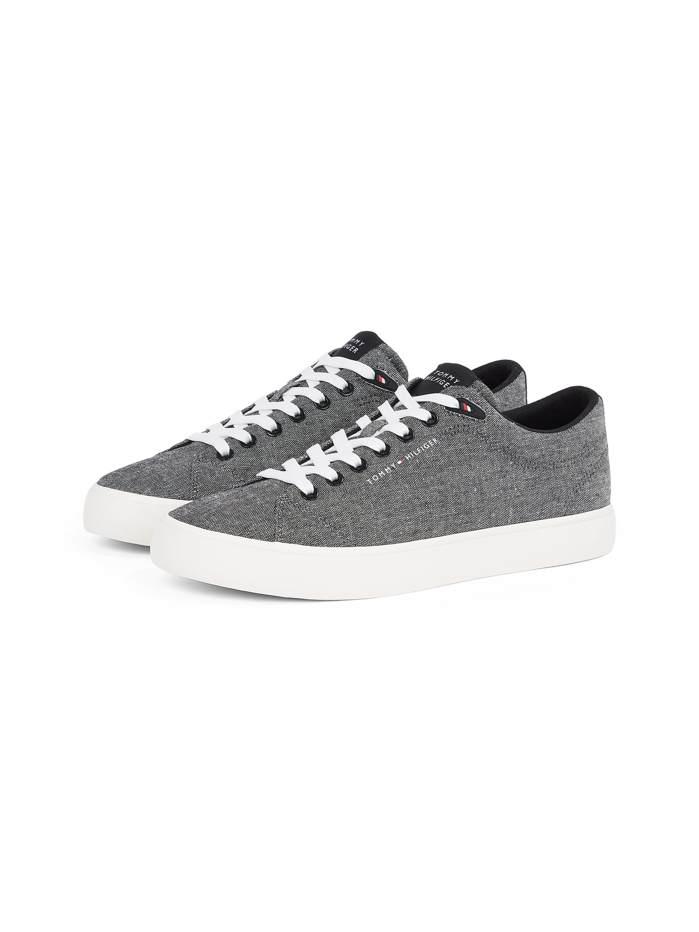 Image of Tommy Hilfiger Sneaker "TH HI VULC LOW CORE CHAMBRAY", Freizeitschuh, Halbschuh, Schnürer in melierter Optik