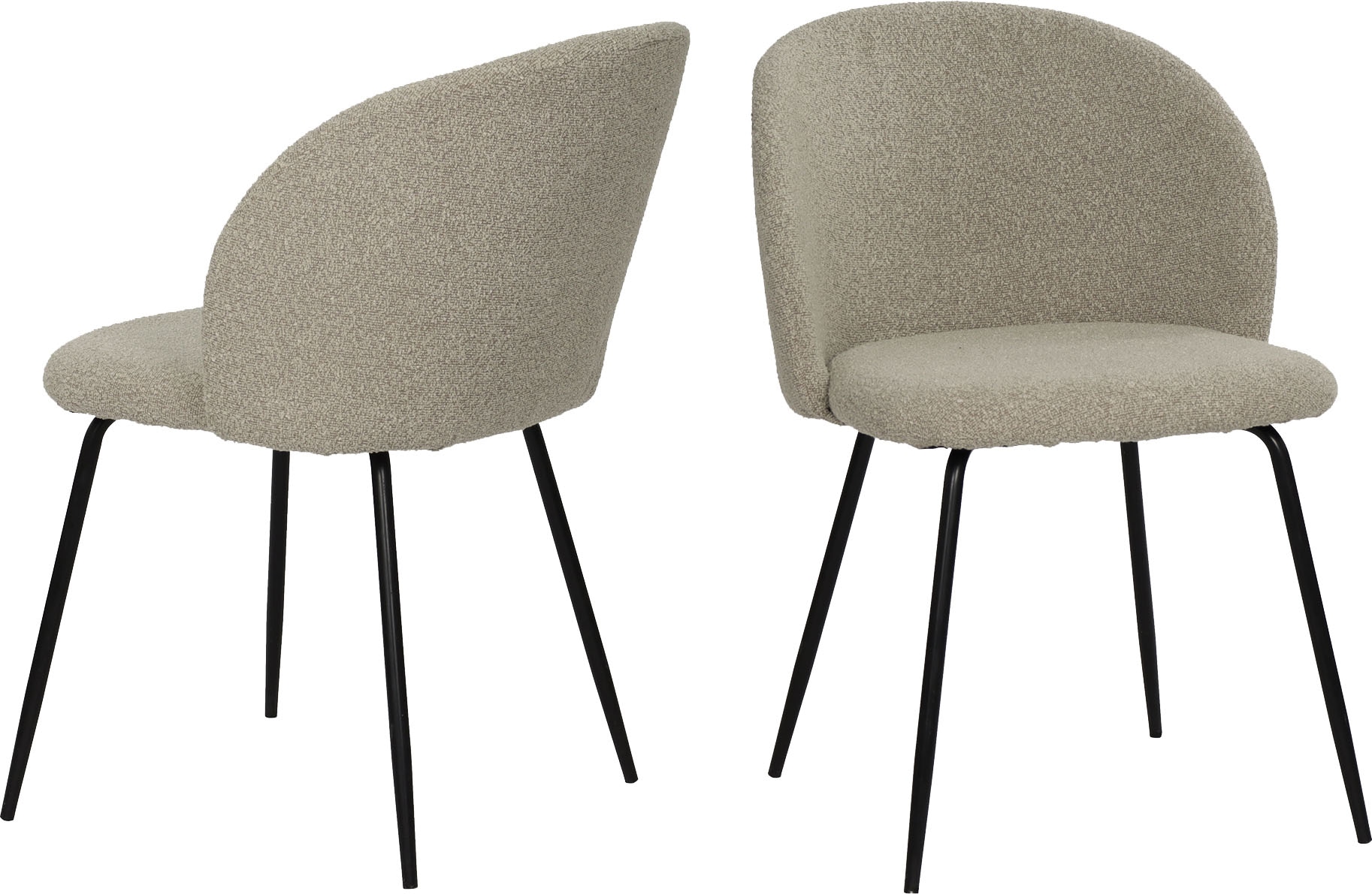 Image of SIT 4-Fussstuhl "Verona 2er-Set Esszimmerstühle mit Strukturstoff & Metallgestell" (Set) 2 Stk.Öko-Tex Strukturstoff & ergonomisch gerundete Rückenlehne