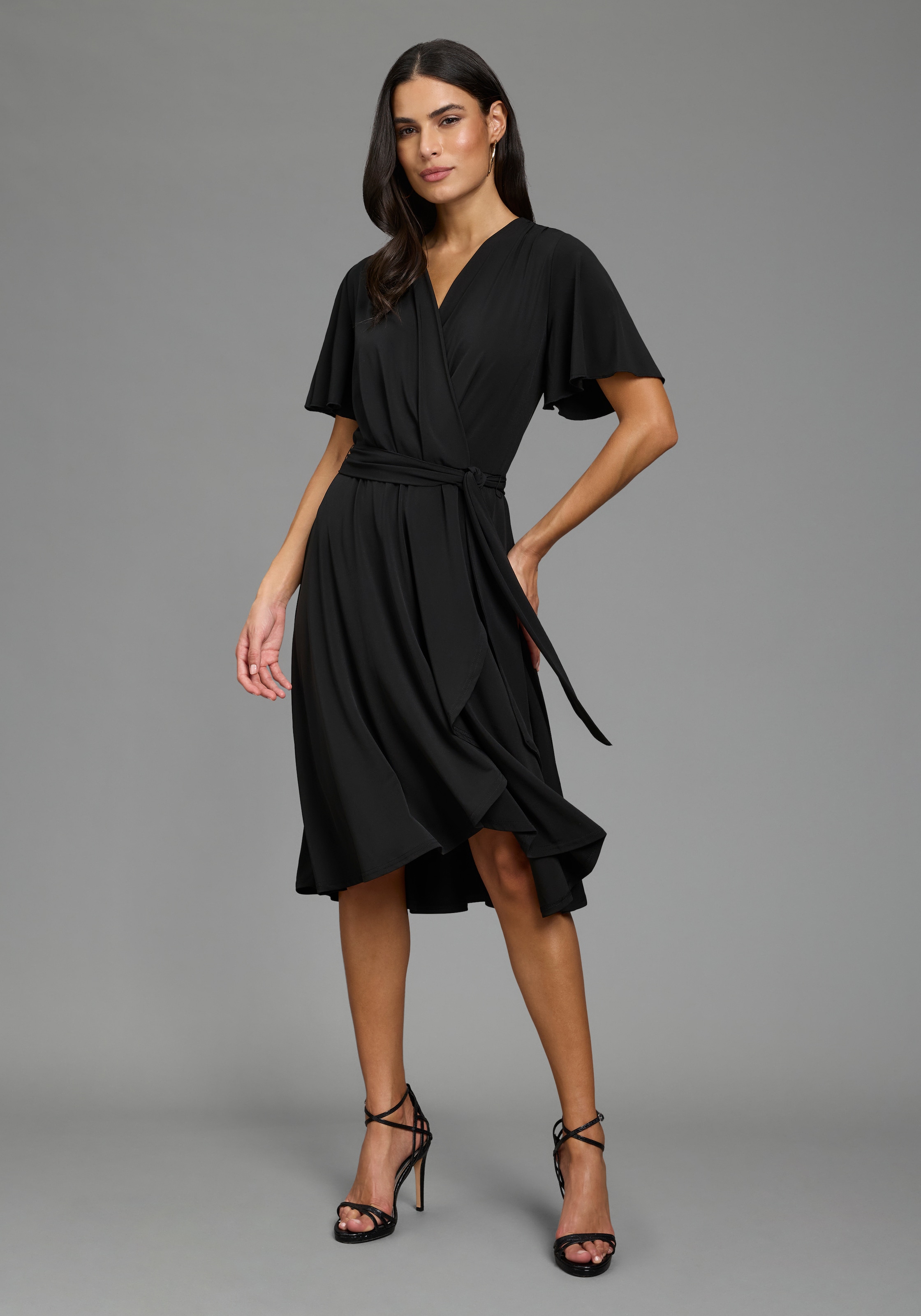 Laura Scott Robe de soirée longueur genou, ajustée, en jersey simple élastique