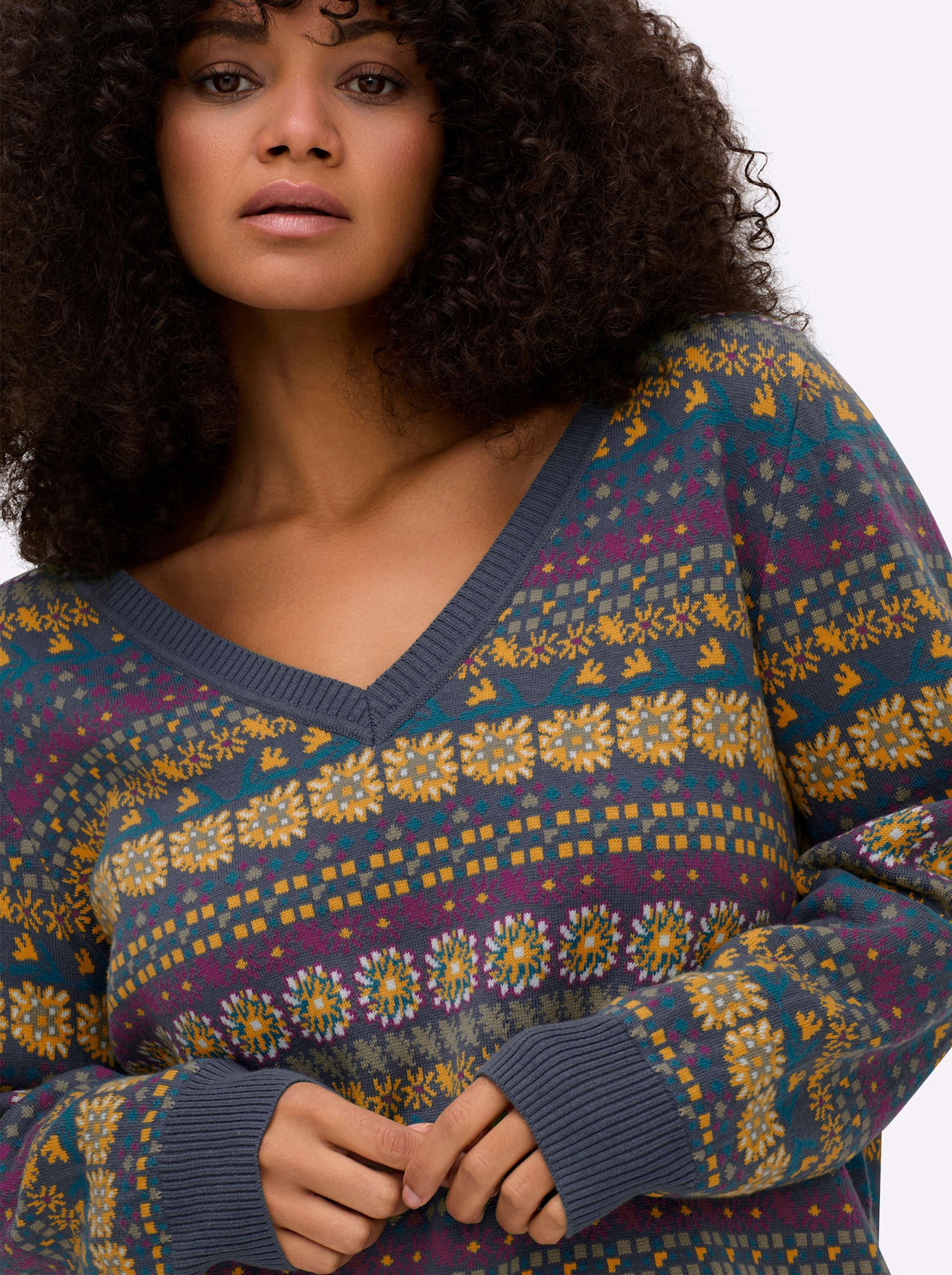 Sheego Jacquardpullover »Pullover«