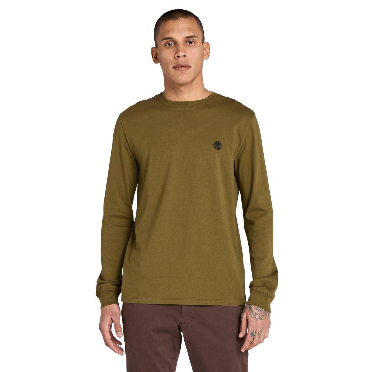 Image of Timberland Langarmshirt "DUNSTAN RIVER Long Sleeve Tee" mit Logostickerei, Langarm-Ausführung, aus Baumwolle, pflegeleicht