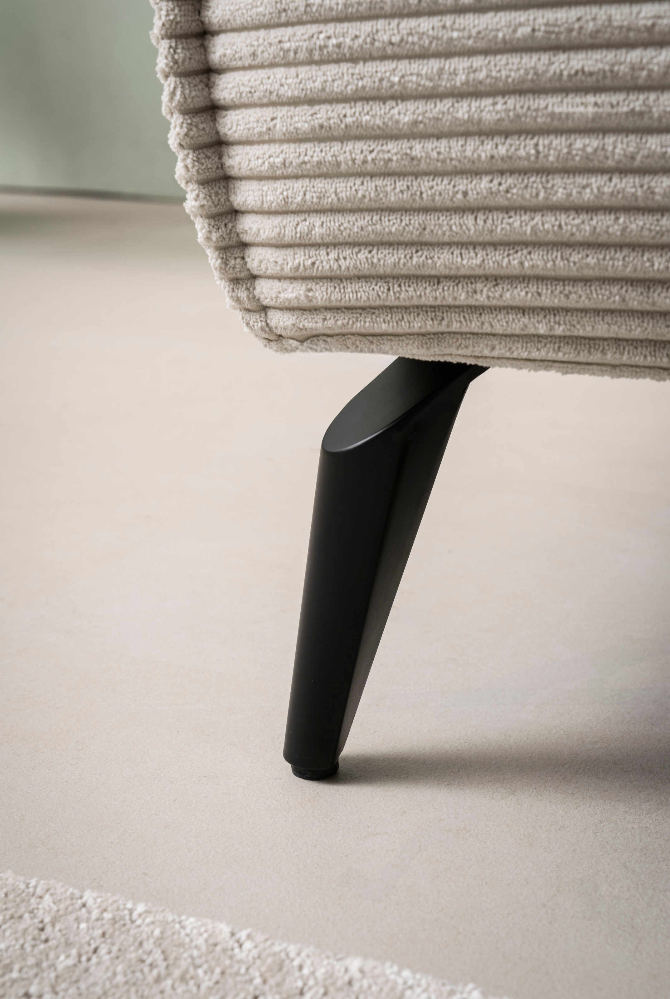 andas Hocker »TVINNU, mit Kedernaht in Cord«, zur Serie TVINNU, gemütlicher Sitzkomfort, rechteckig, schwarze Füsse