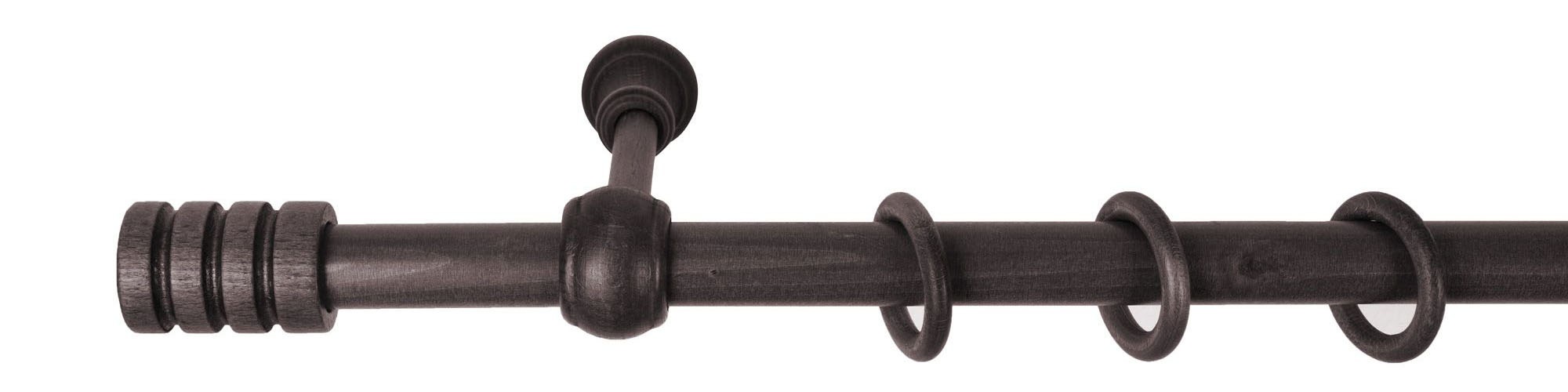 SN DECO GROUP Gardinenstange »Pisa«, 1 läufig-läufig, Fixmass, 28 mm, Holz, verschiedene Längen und Farben, Komplettset