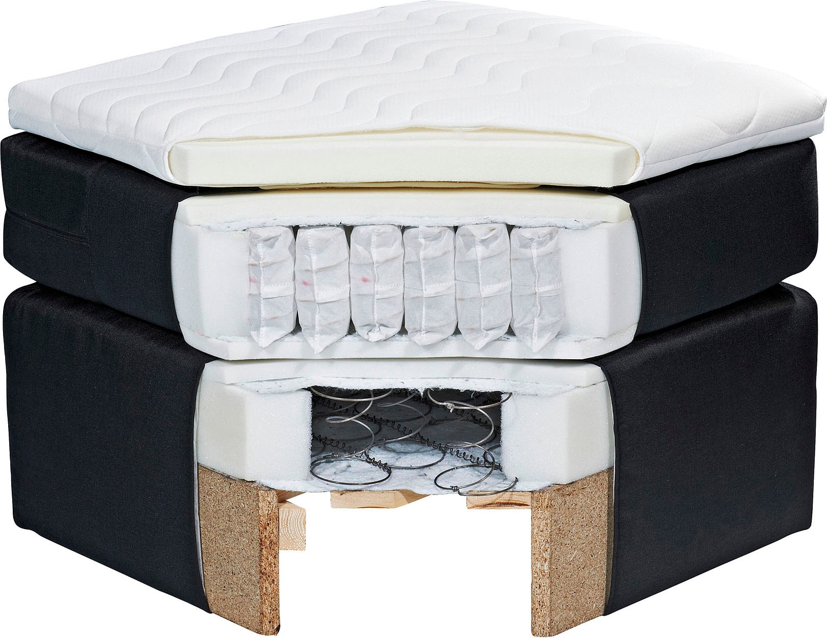 ED EXCITING DESIGN Lit boxspring »ELBRUS in der Breite 180cm, inkl. Topper« disponible en plusieurs couleurs