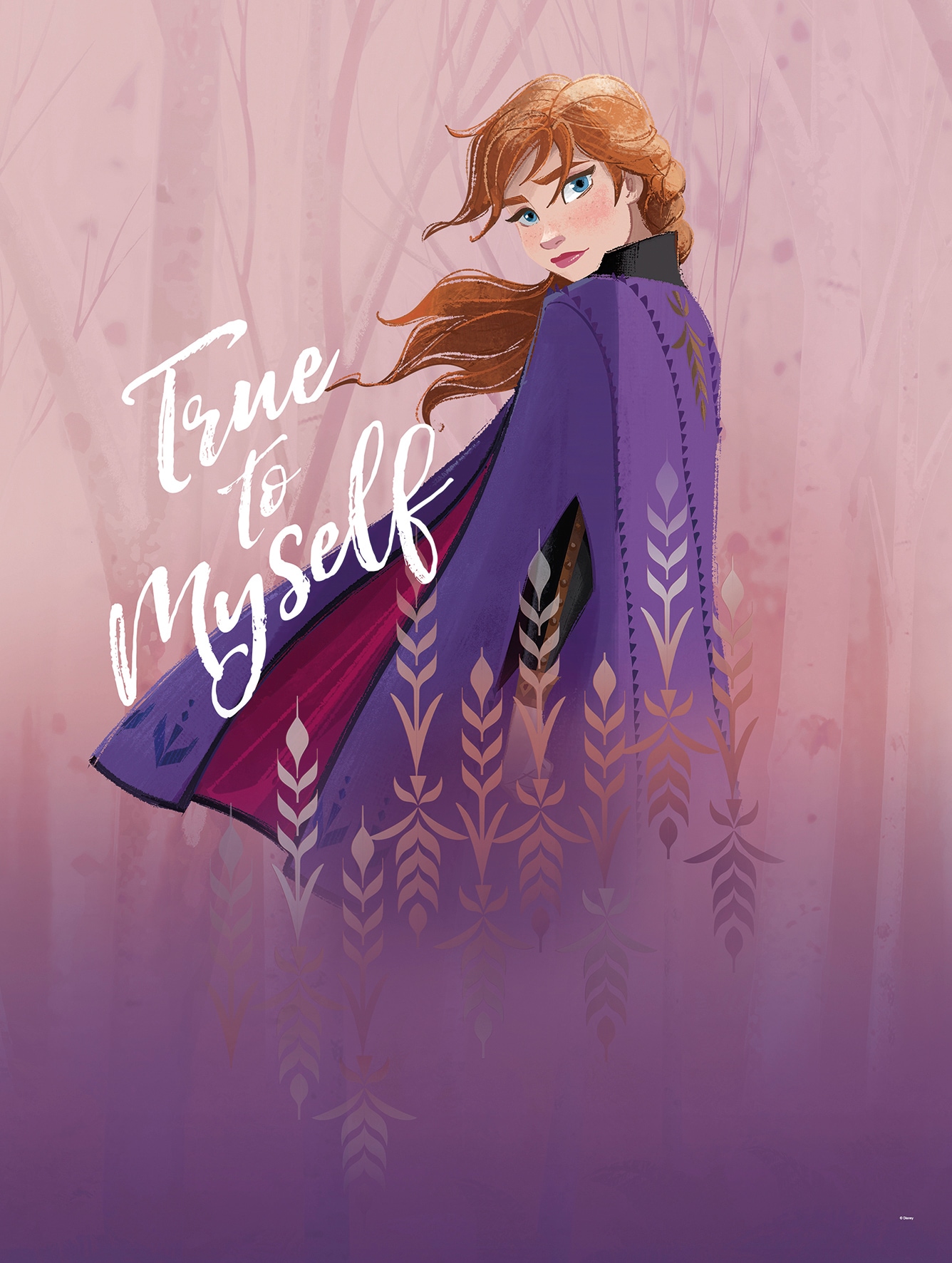 Image of Komar Bild "Frozen Anna True to Myself" Disney 1 Stk. tlg. Wandbild zur Dekoration im Kinderzimmer - ohne Rahmen