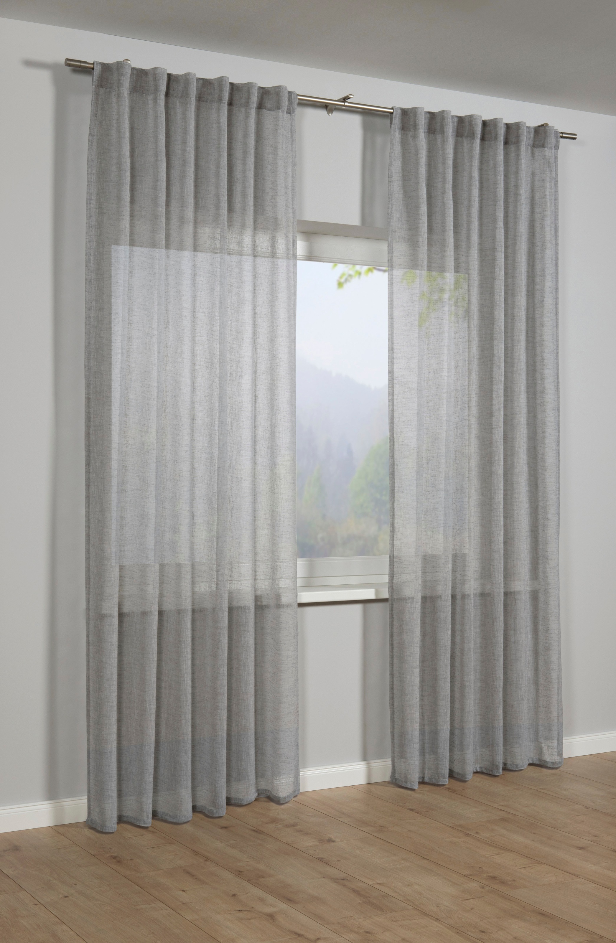 Image of GARDINIA Gardine "Schal mit verdeckten Schlaufen" verdeckte Schlaufen 1 Stk. tlg. transparent, Polyester, Stoff 100 % Polyester