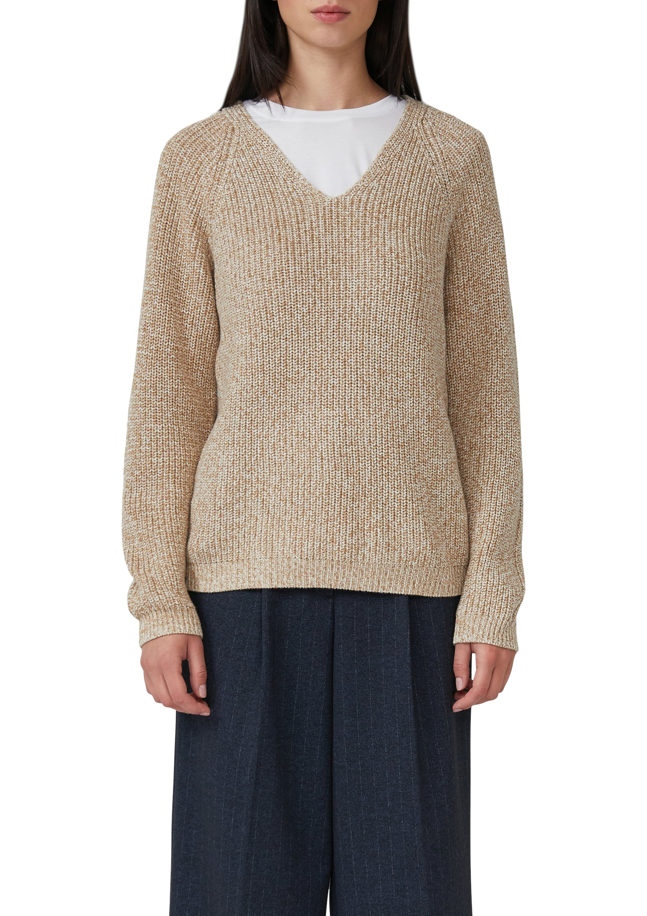 Image of s.Oliver Strickpullover mit V-Ausschnitt, meliert