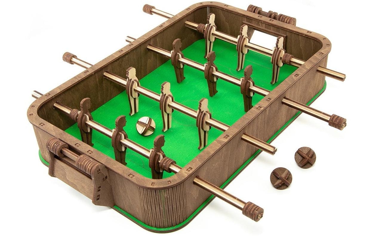Image of Tischfussballspiel "Eco-Wood-Art" Spielbarer 3D Bausatz aus Holz