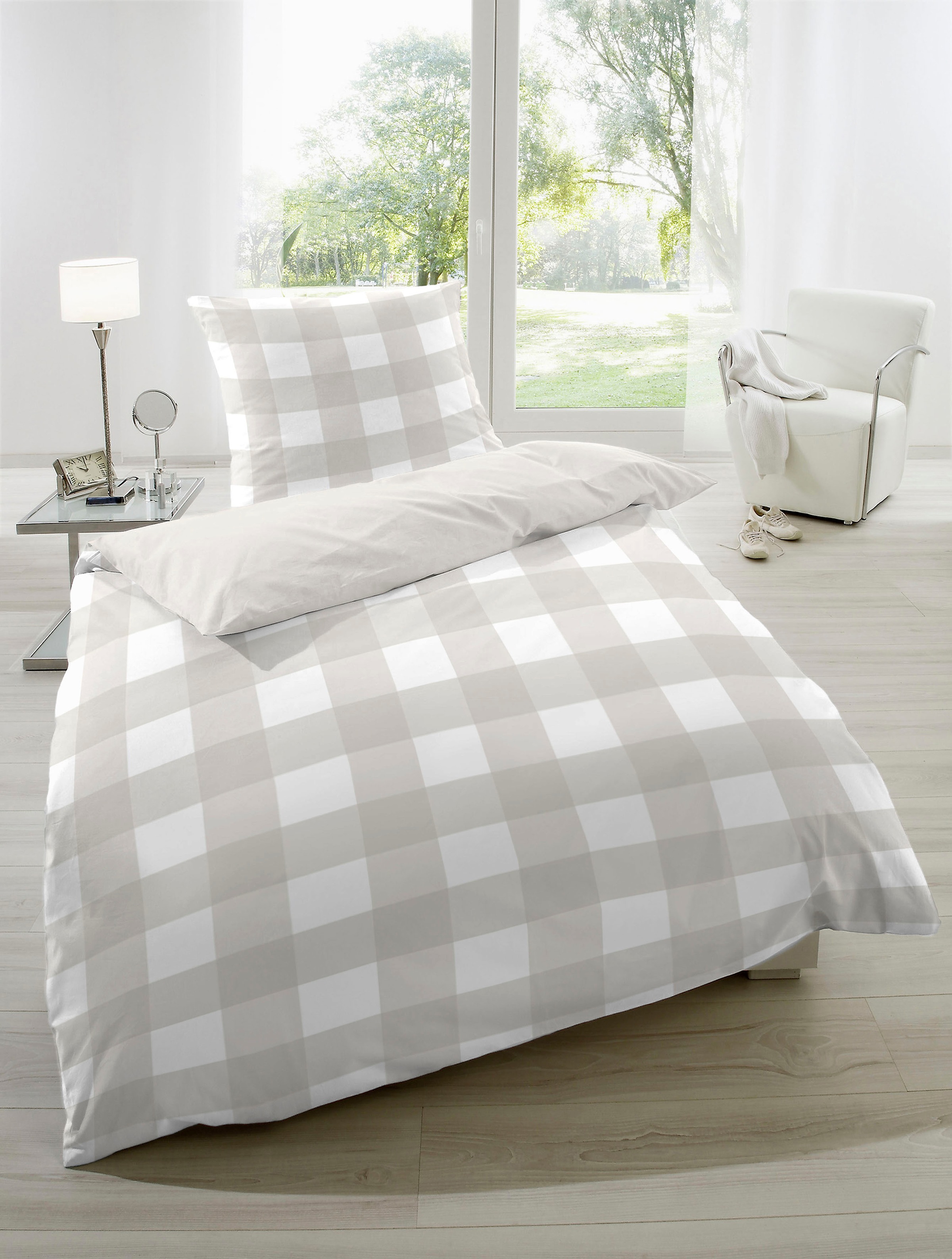 Primera Linge de lit »Basic Perkal« 2 cuis im modernen Karodesign